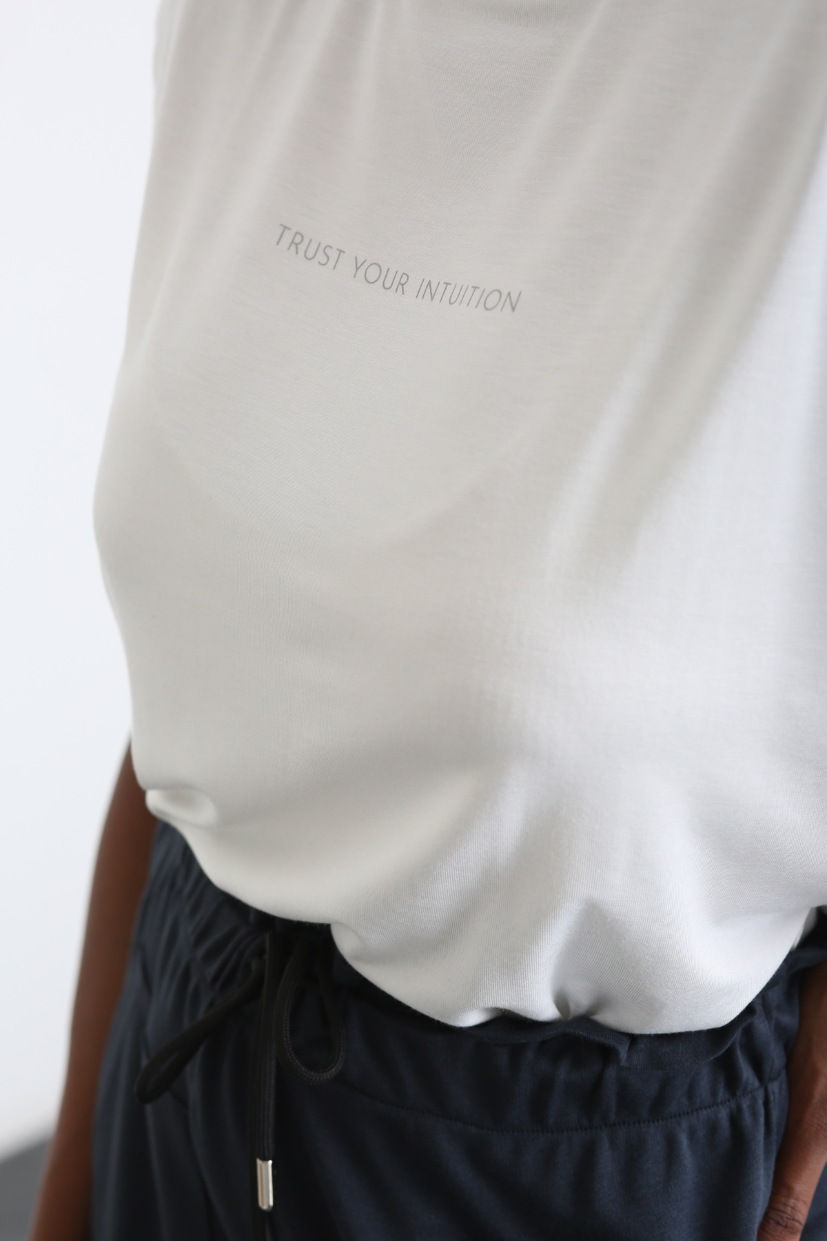 Beyaz Kolsuz Modal Tshirt 