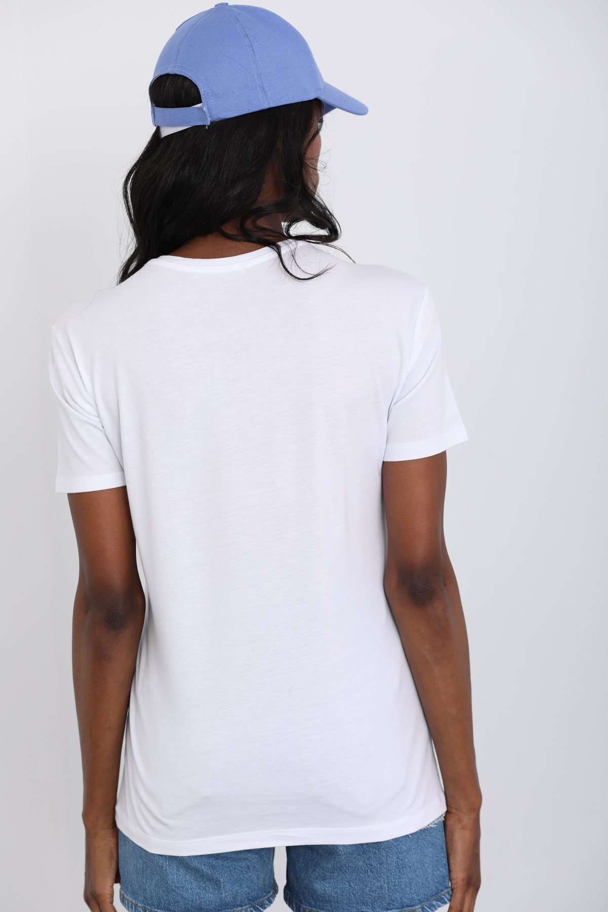 Beyaz Kuş Tüyü Baskılı Tshirt 4233