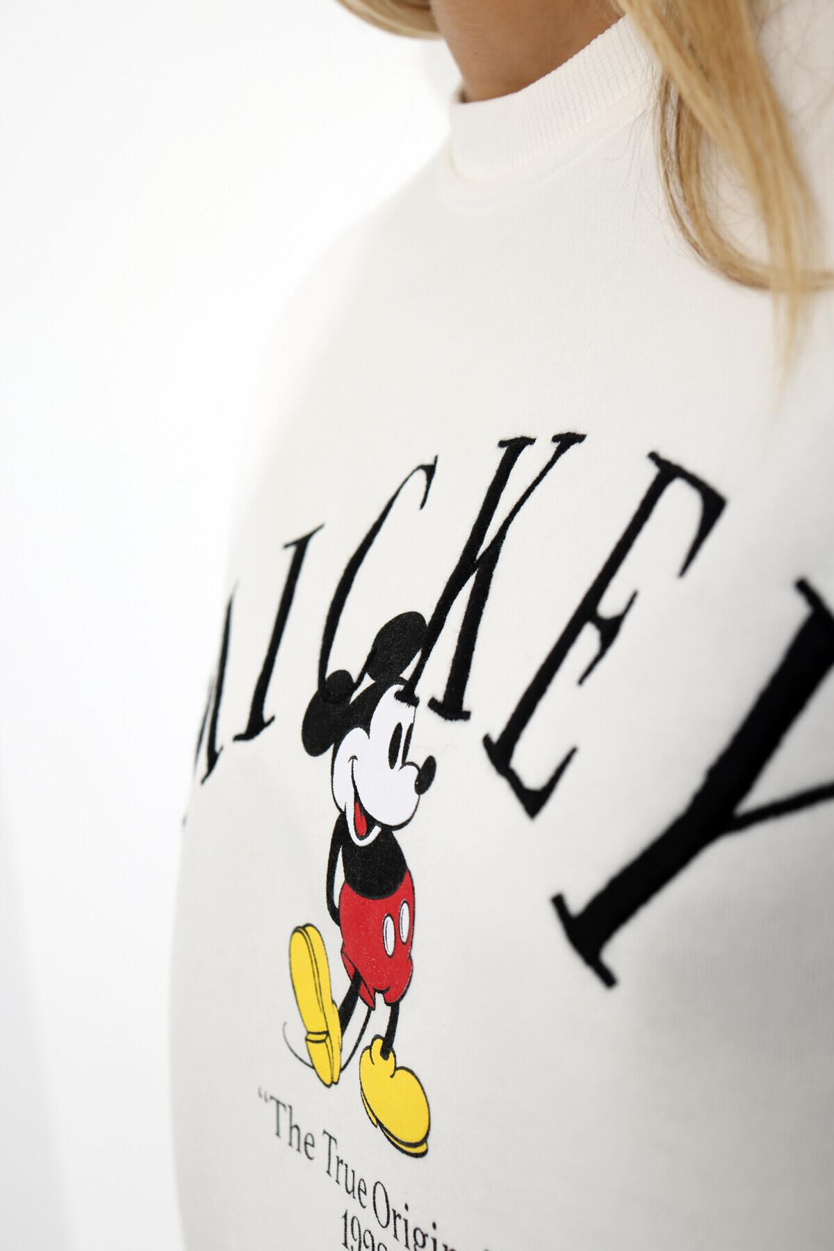 Beyaz Mickey Nakışlı Sweatshirt 13575