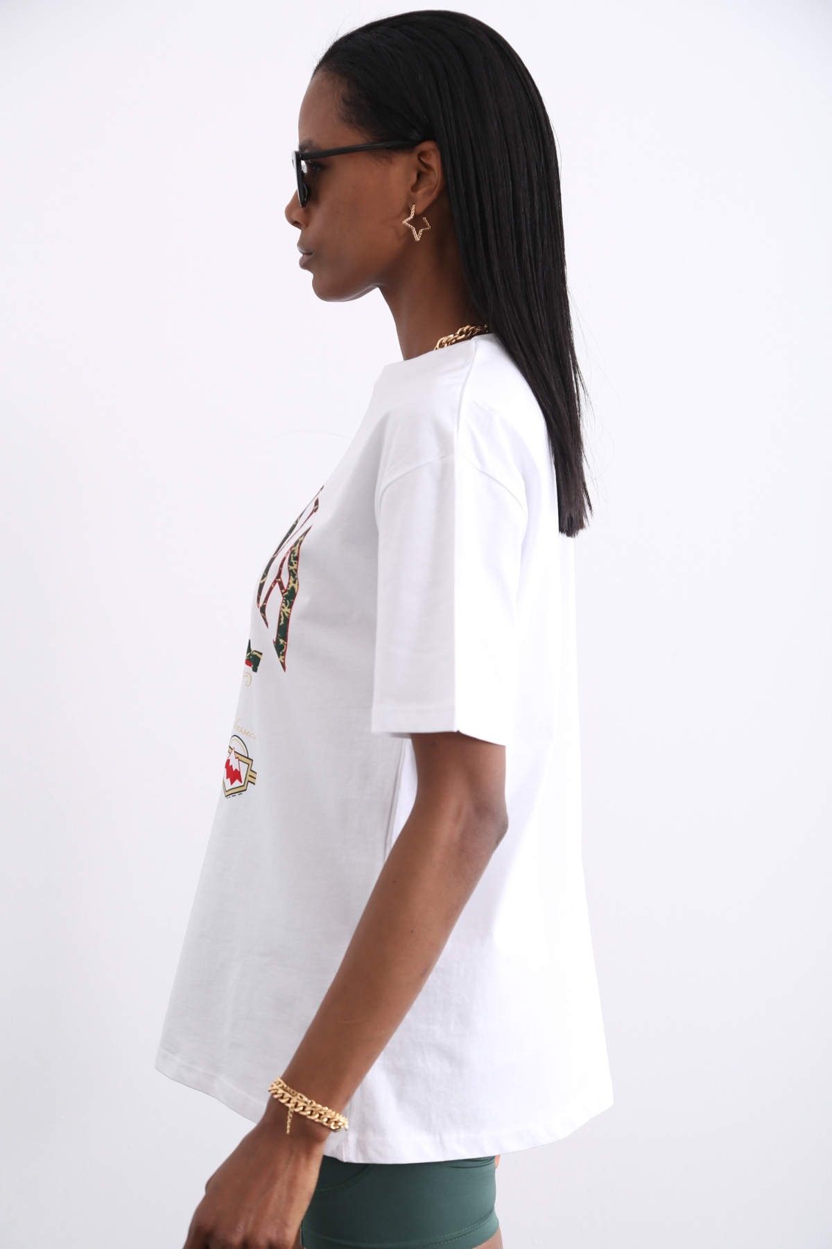 Beyaz Montana Baskılı Tshirt 3400