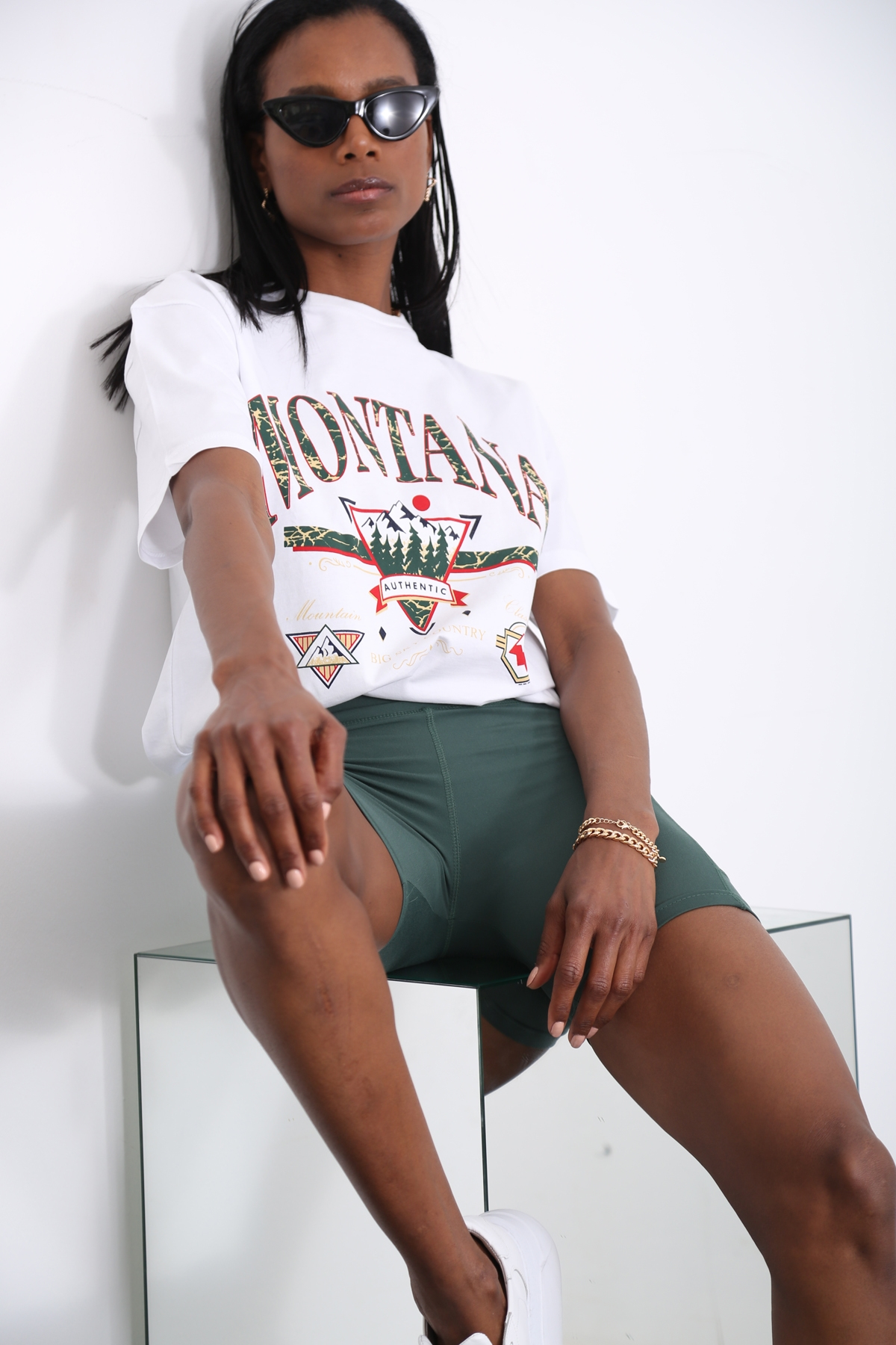 Beyaz Montana Baskılı Tshirt 3400
