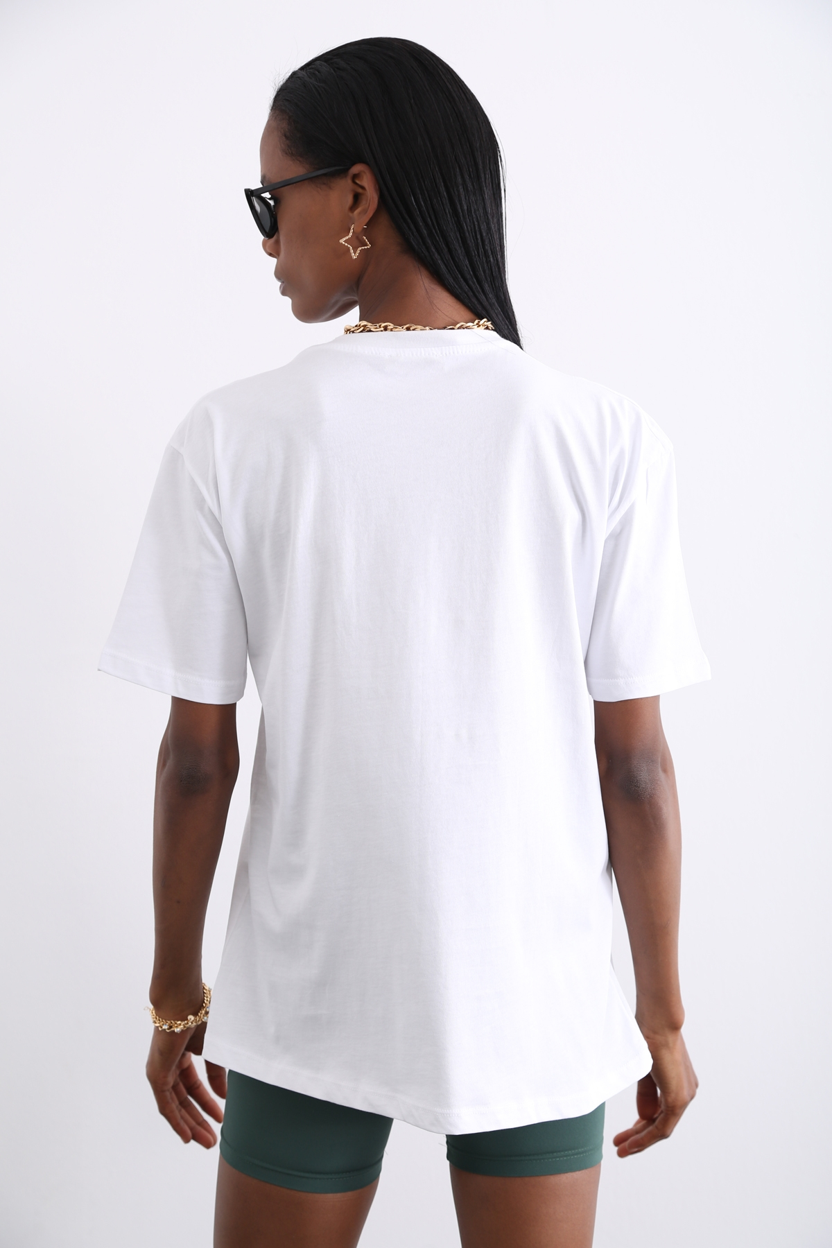 Beyaz Montana Baskılı Tshirt 3400