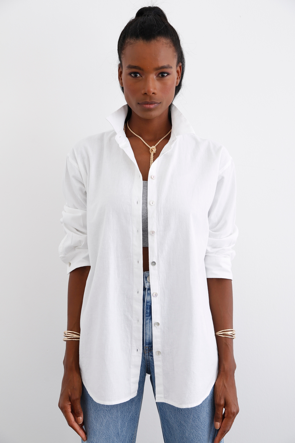 Beyaz Oversize Gömlek 08