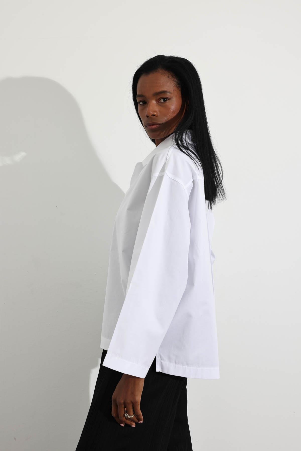 Beyaz Oversize Poplin Gömlek 4952