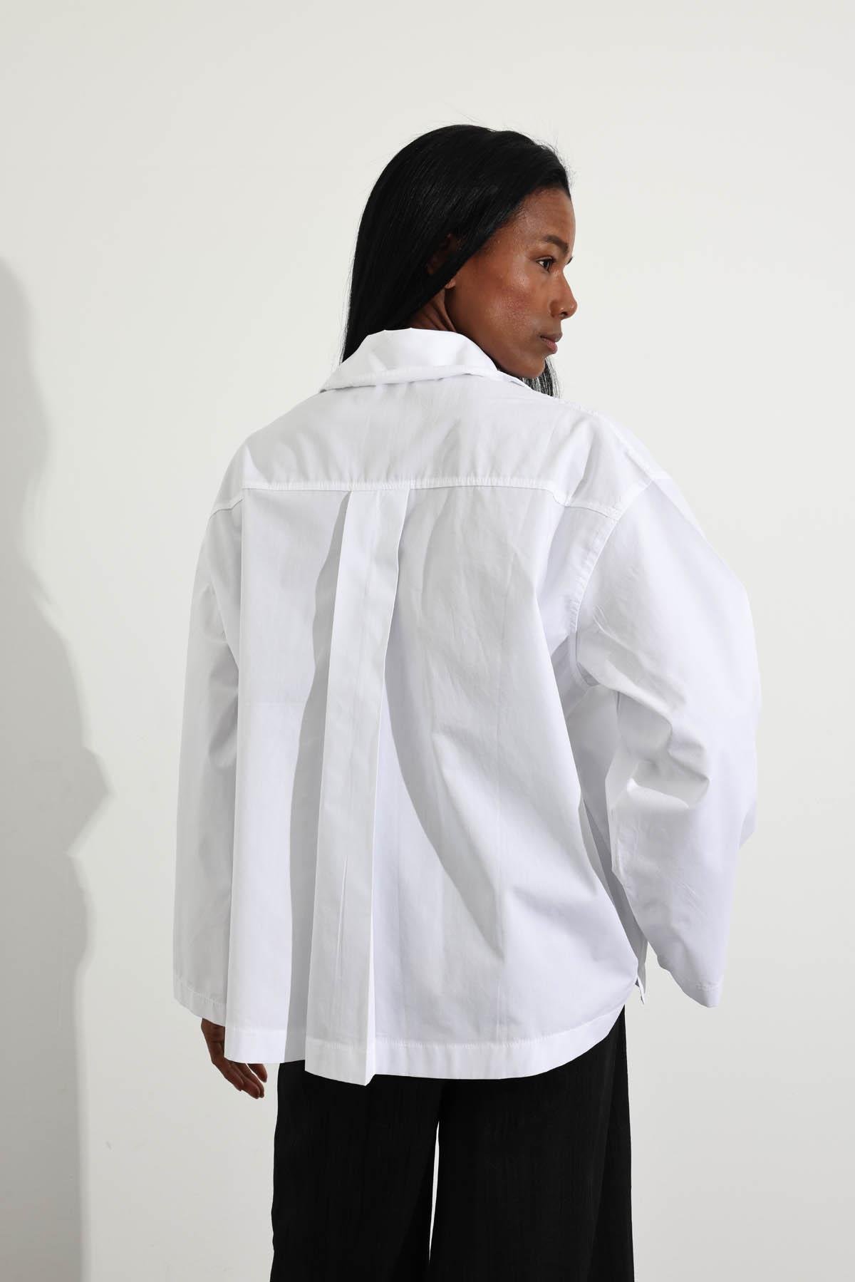 Beyaz Oversize Poplin Gömlek 4952