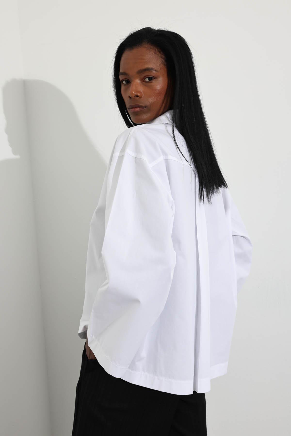 Beyaz Oversize Poplin Gömlek 4952