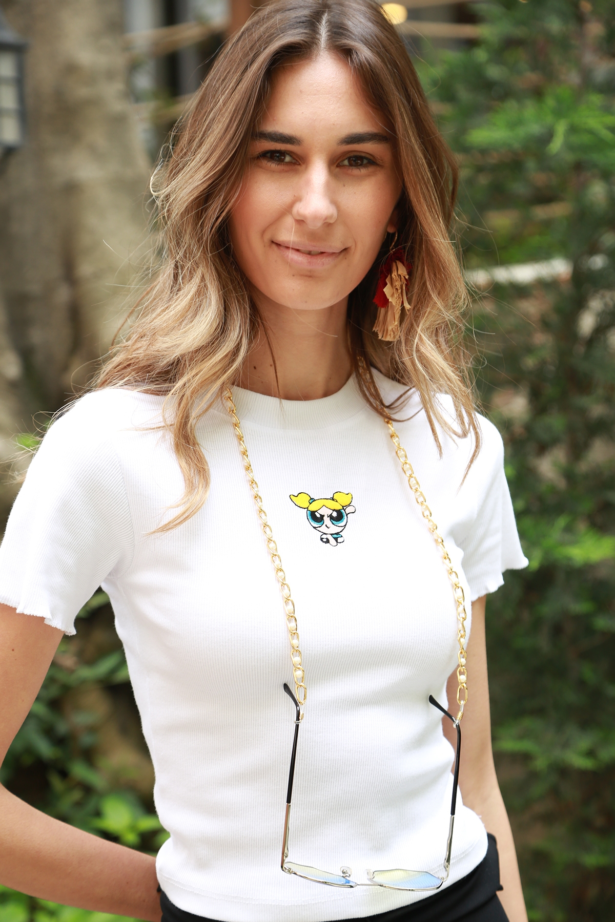 Beyaz Powerpuff Girls Nakışlı Tshirt