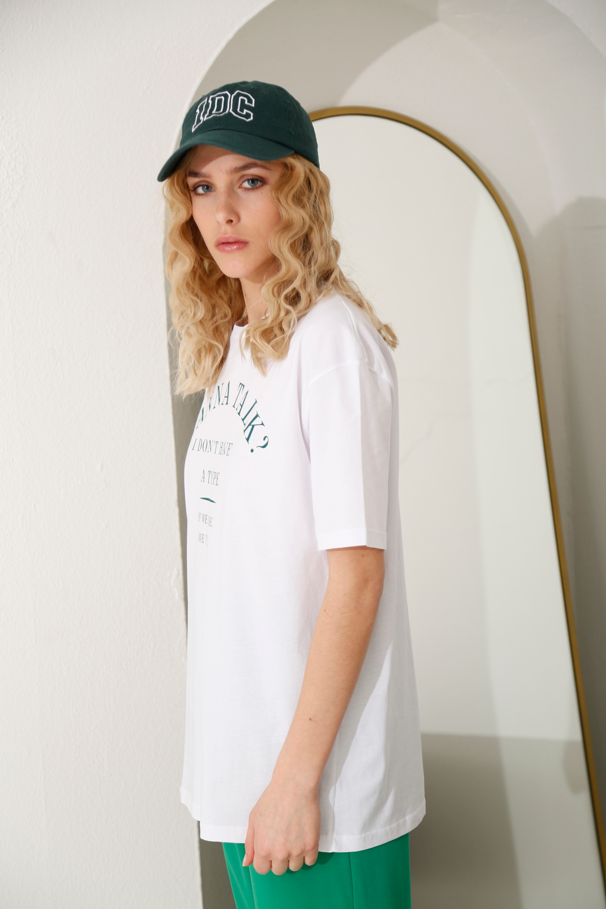 Beyaz Yazı Baskılı Tshirt 80364