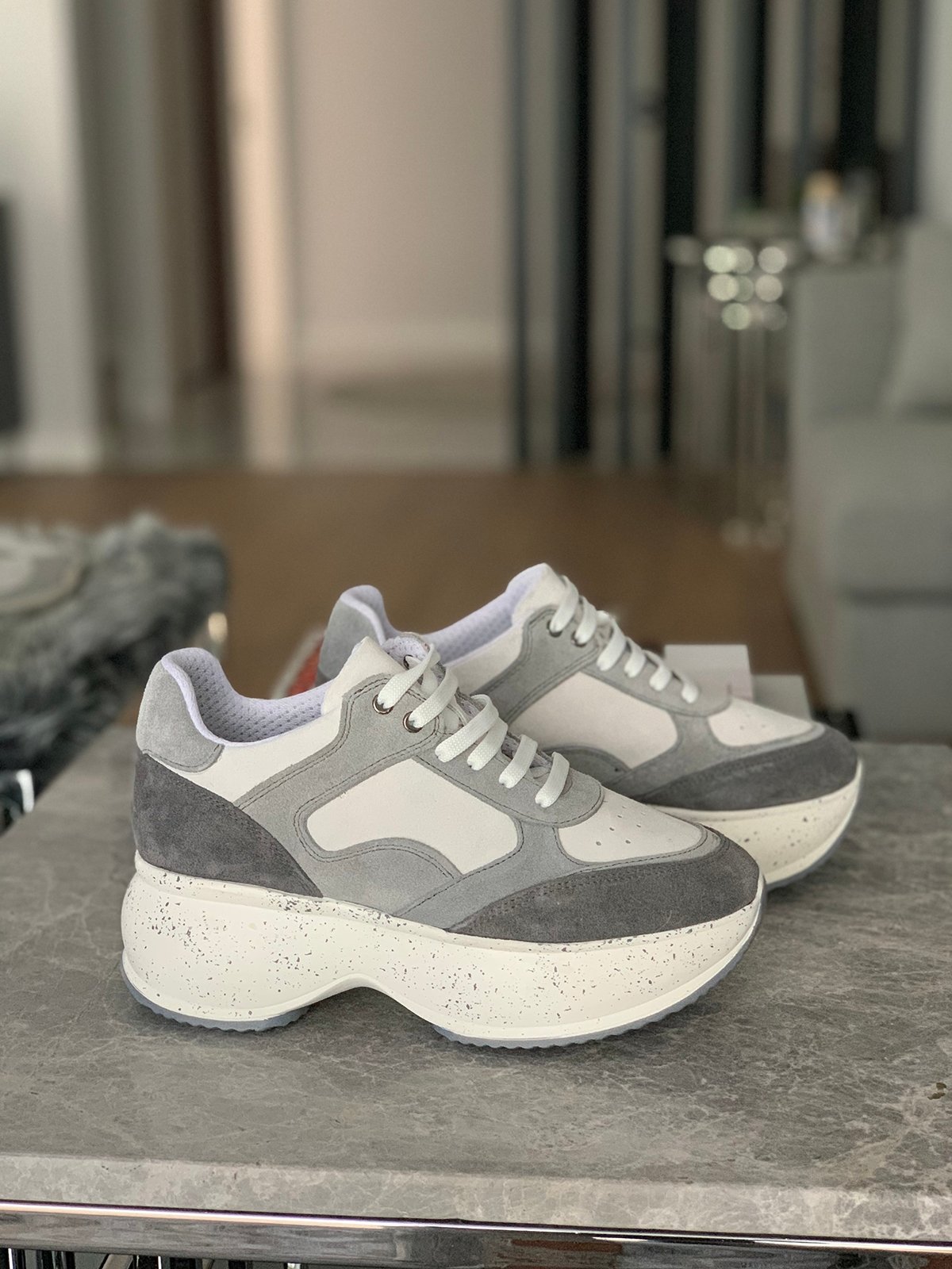 Beyaz Yüksek Taban Sneaker