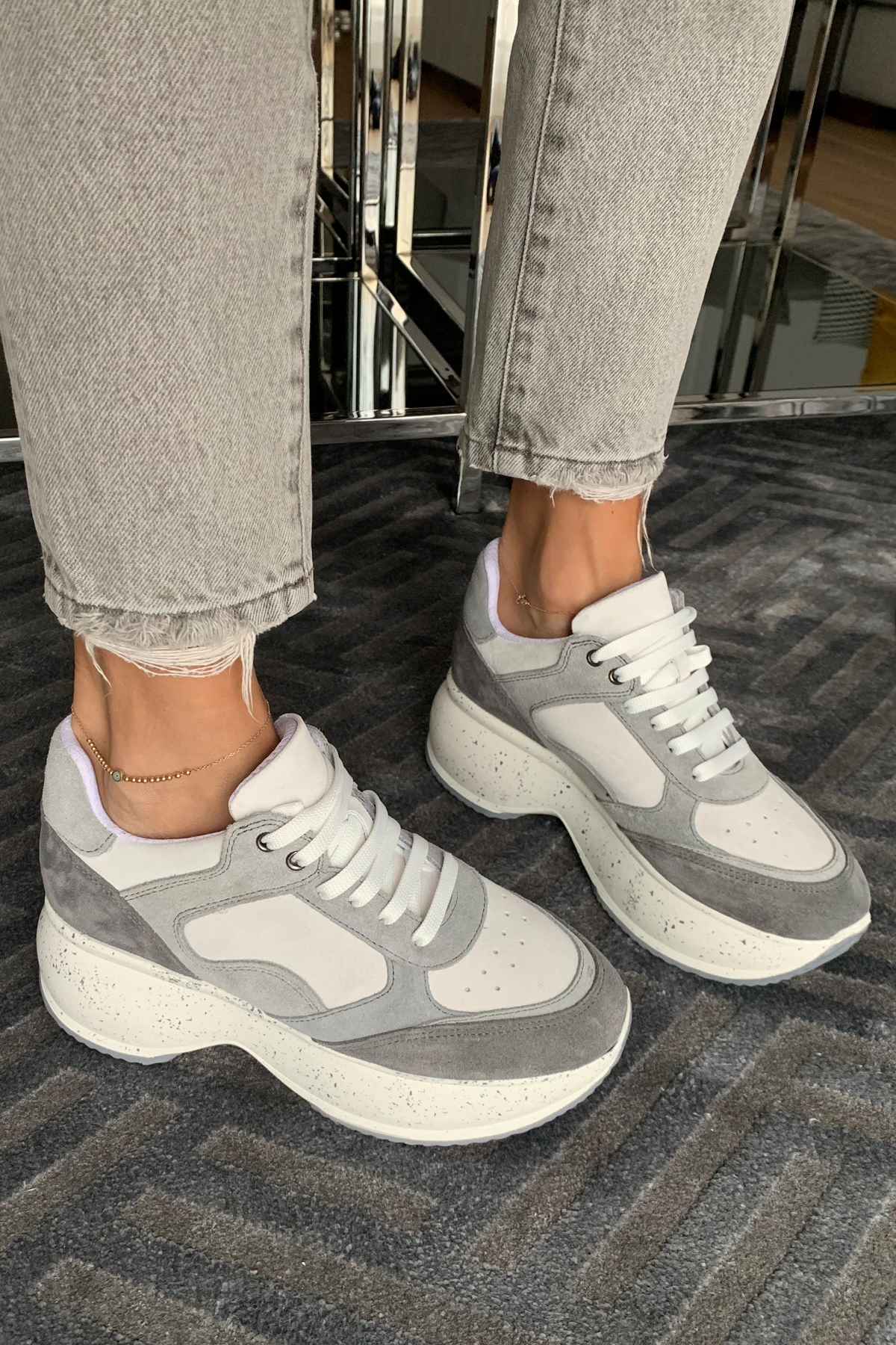 Beyaz Yüksek Taban Sneaker