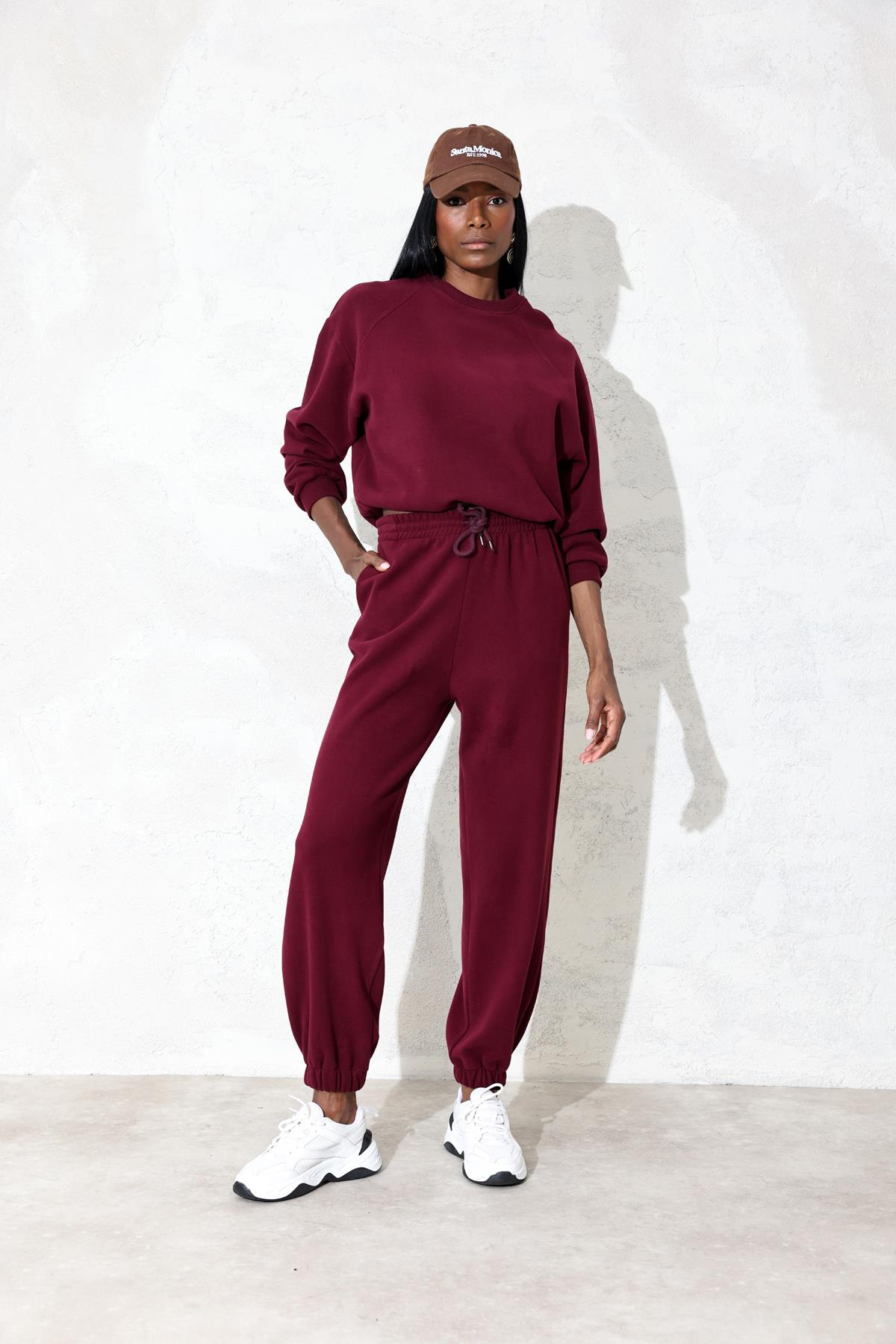 Bordo Basic Eşofman Takım 