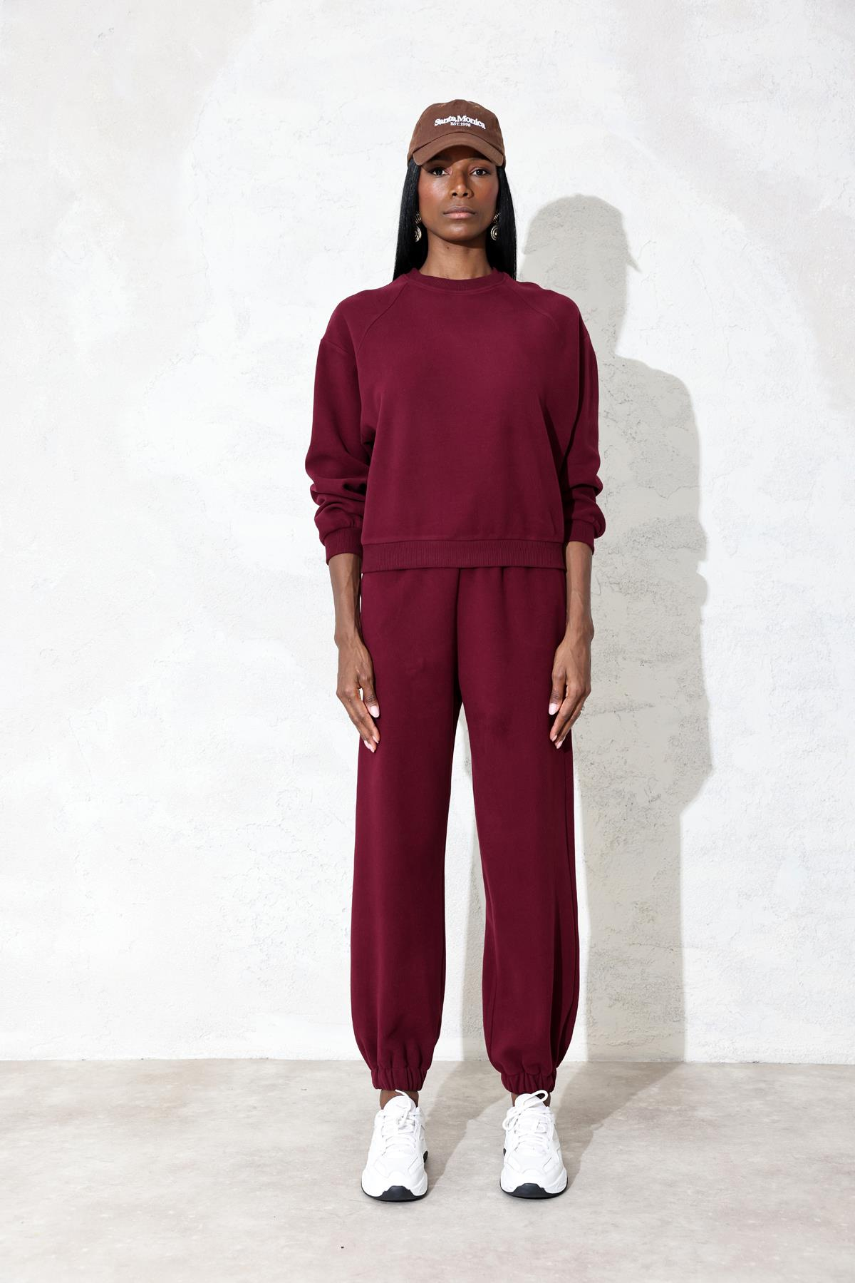 Bordo Basic Eşofman Takım 