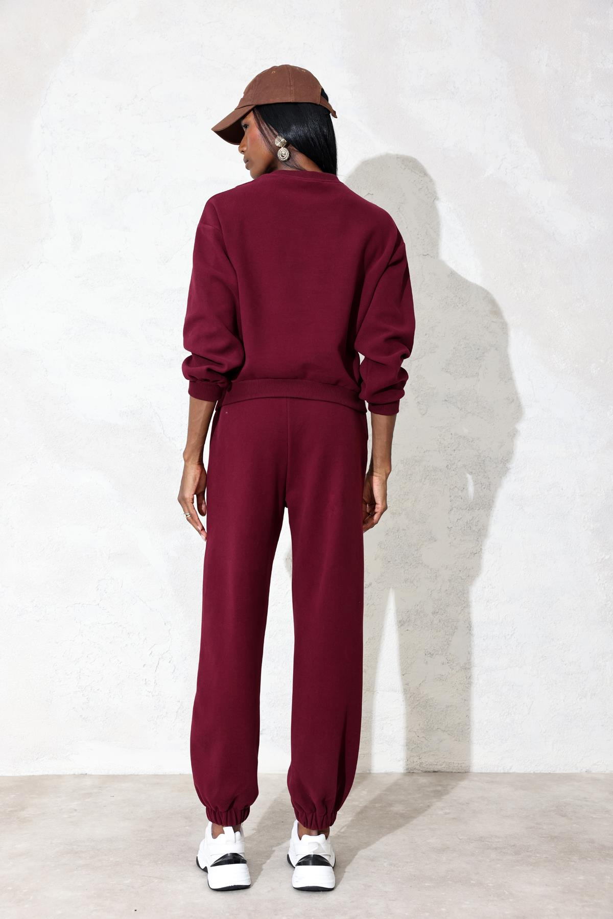 Bordo Basic Eşofman Takım 