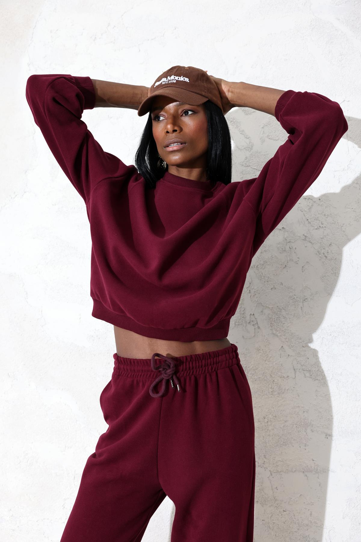 Bordo Basic Eşofman Takım 