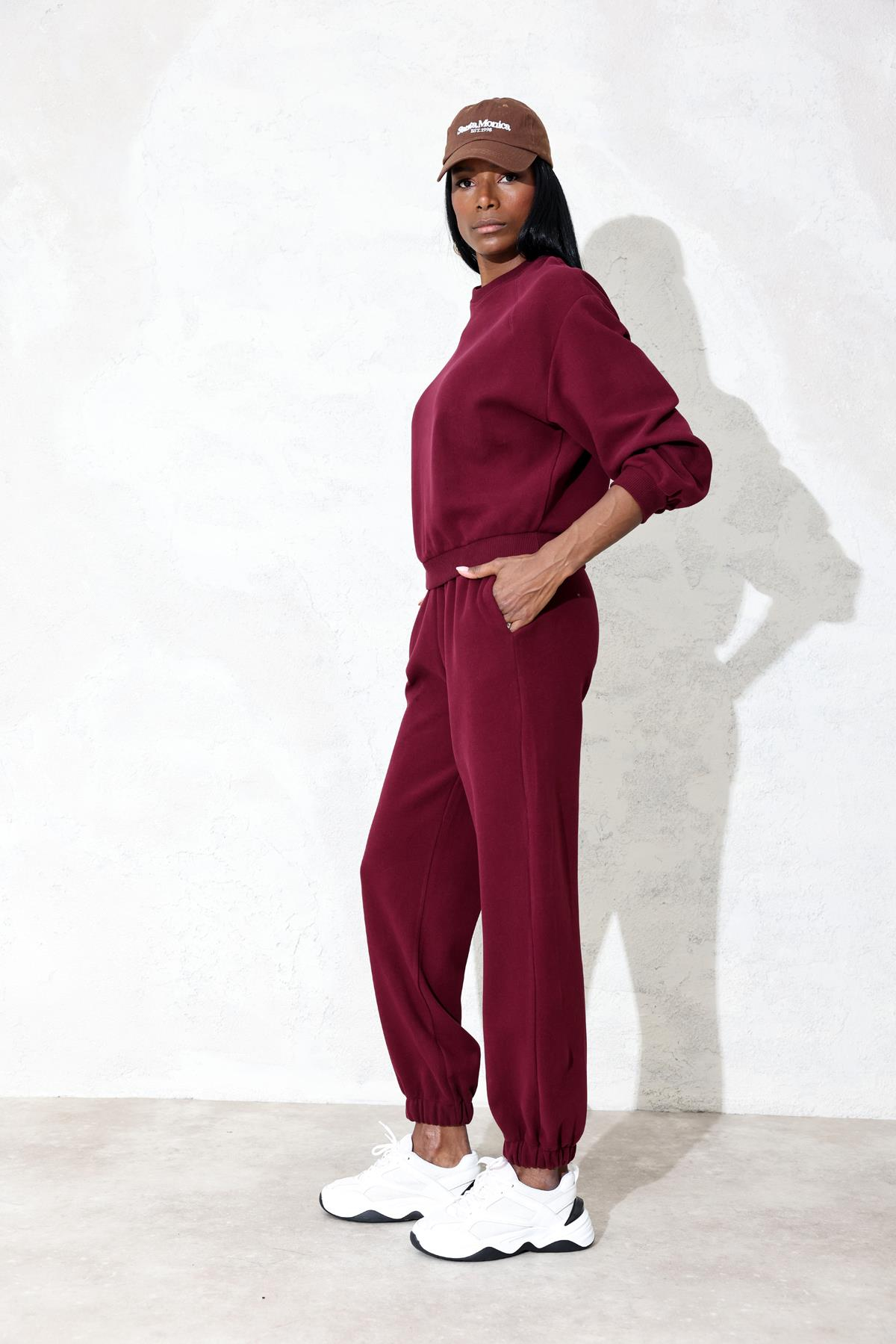Bordo Basic Eşofman Takım 