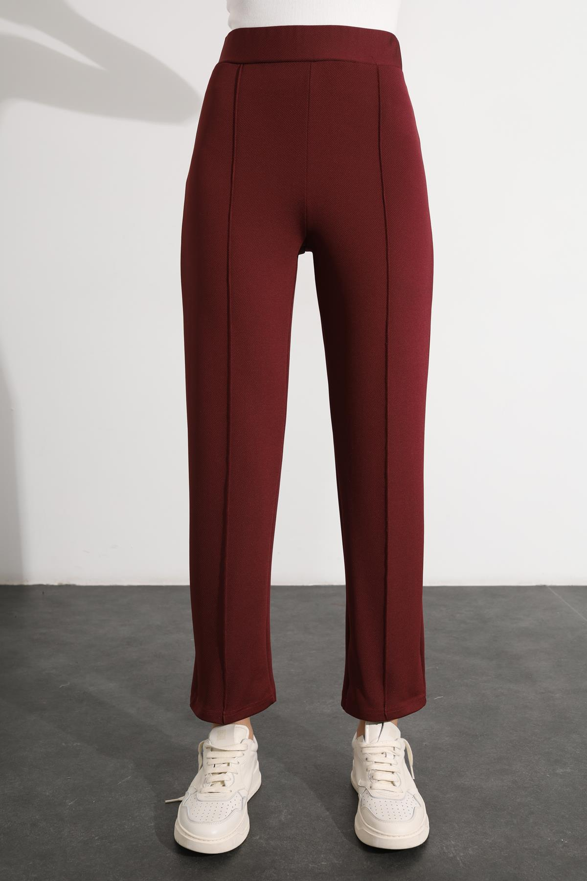 Bordo Comfort Likralı Pantolon 