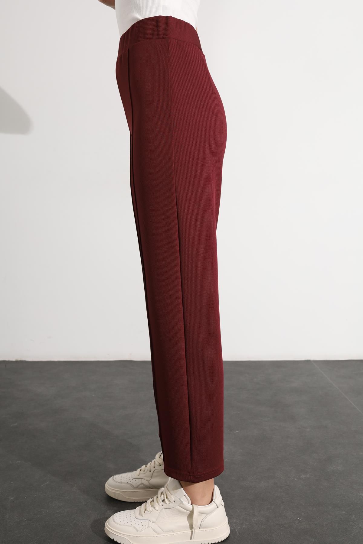 Bordo Comfort Likralı Pantolon 