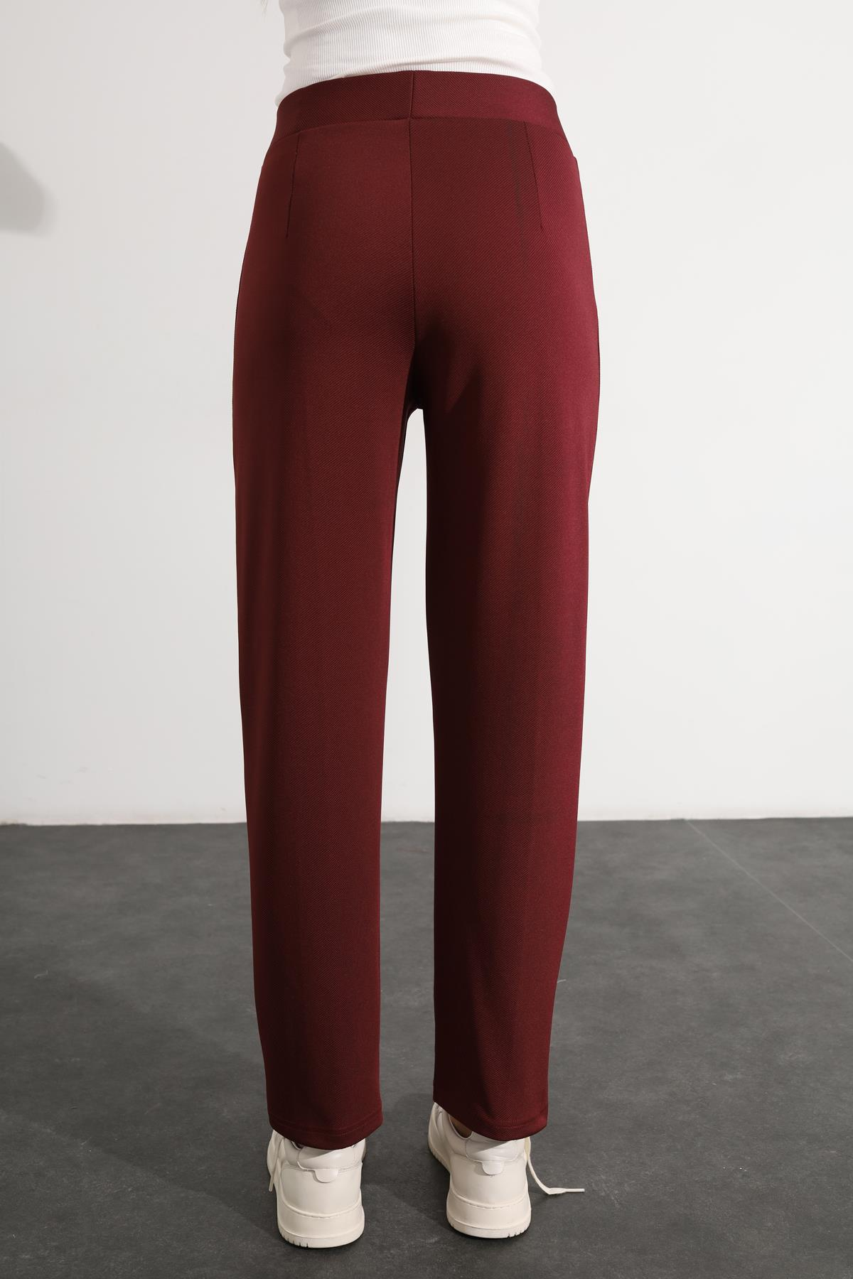 Bordo Comfort Likralı Pantolon 
