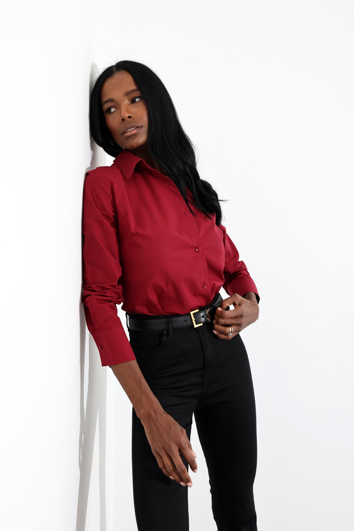 Bordo Slim Fit Gömlek 