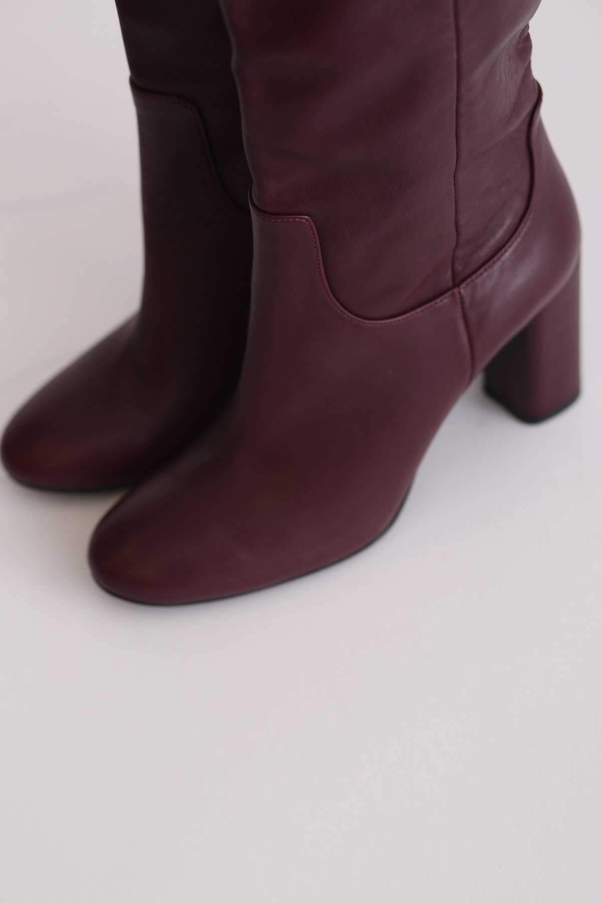 Bordo Topuklu Çizme 