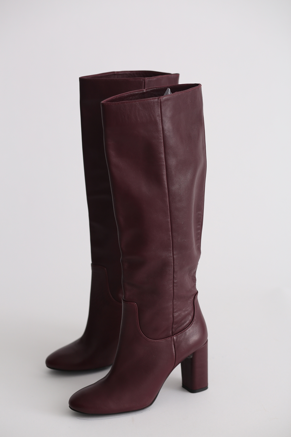 Bordo Topuklu Çizme 