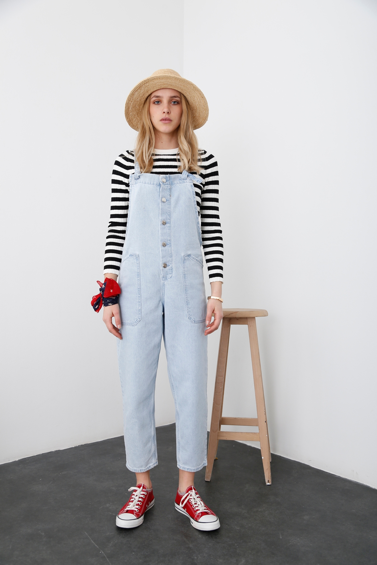 Buz Mavi Jean Salopet 2277