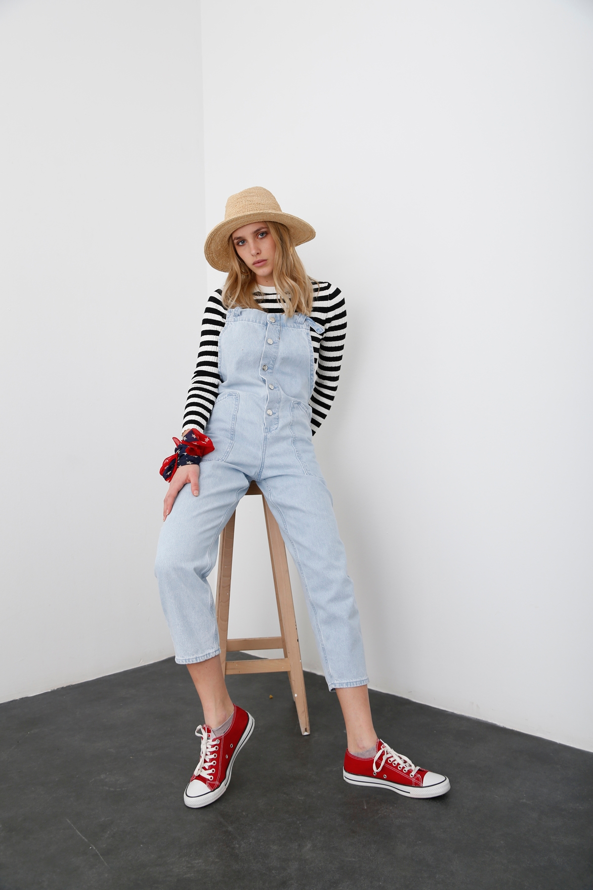 Buz Mavi Jean Salopet 2277