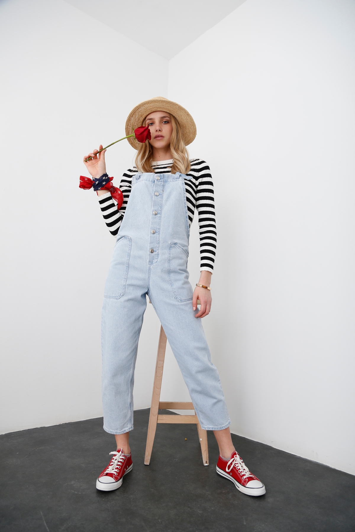 Buz Mavi Jean Salopet 2277