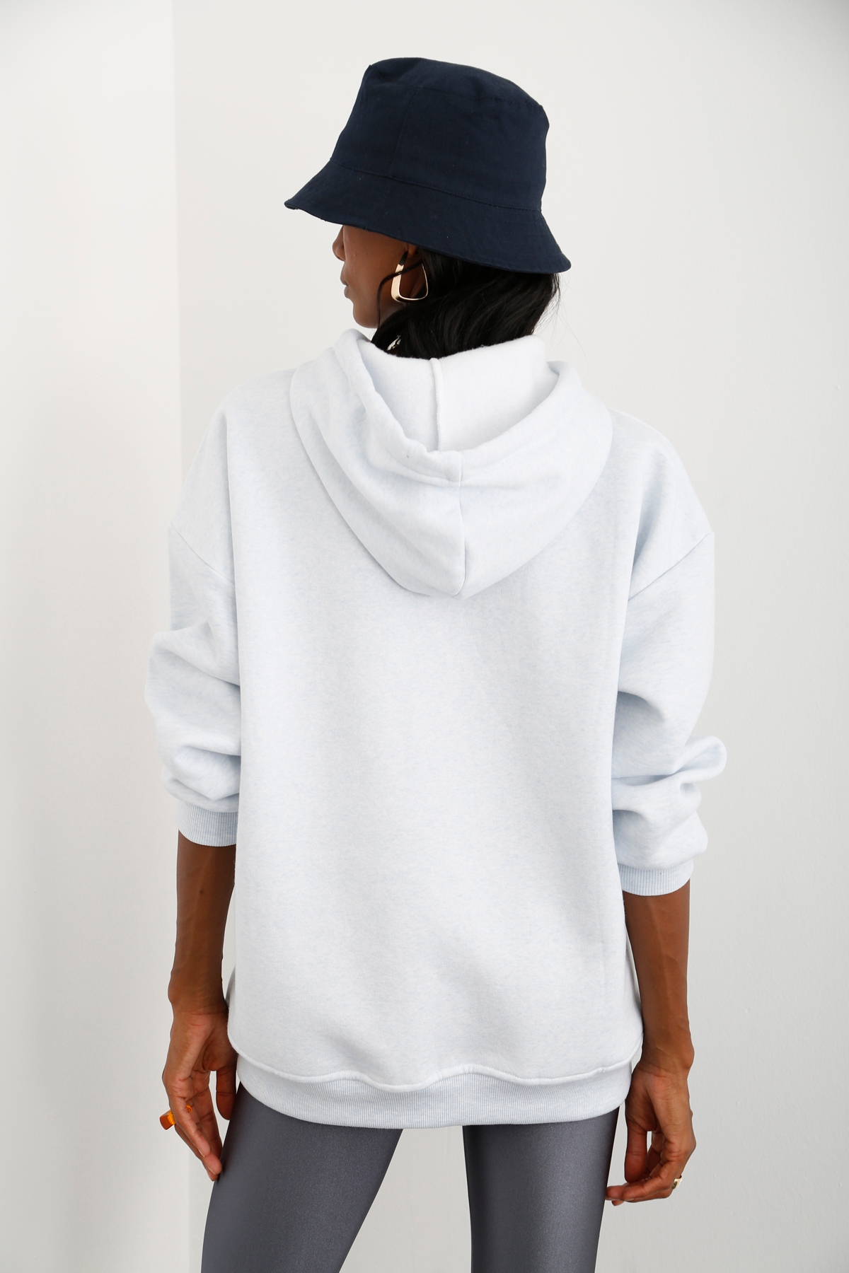 Buz Mavi New York Baskılı Şardonlu Sweatshirt 0078