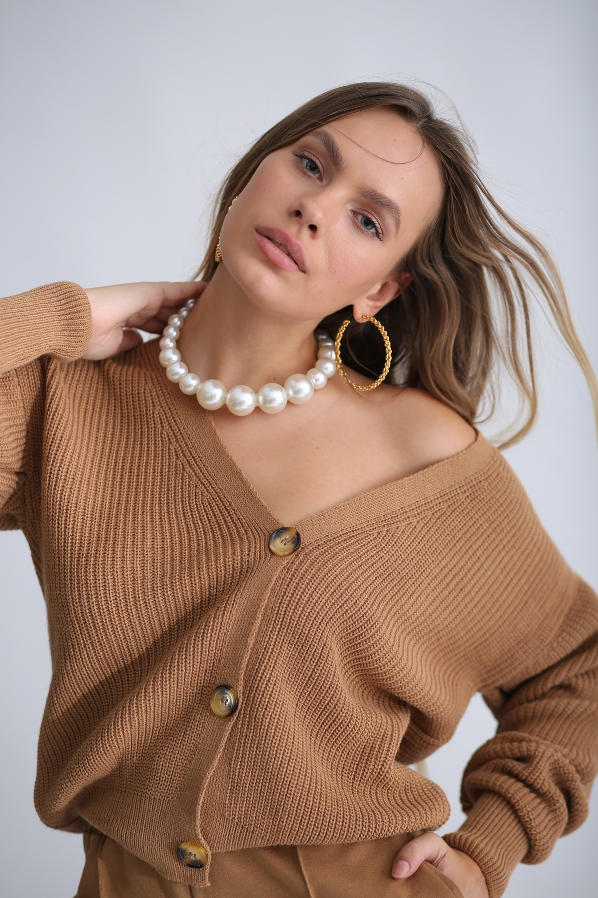 Camel 3 Düğmeli Hırka 5522