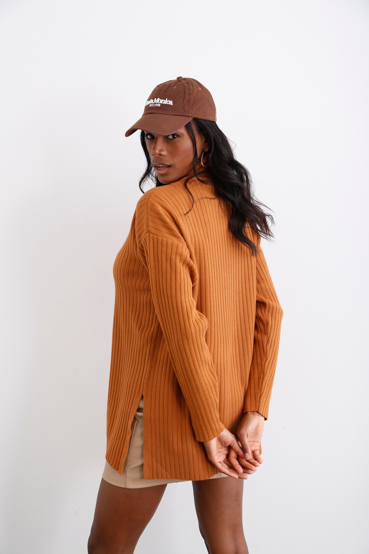 Camel Balıkçı Fitilli Kazak 5766