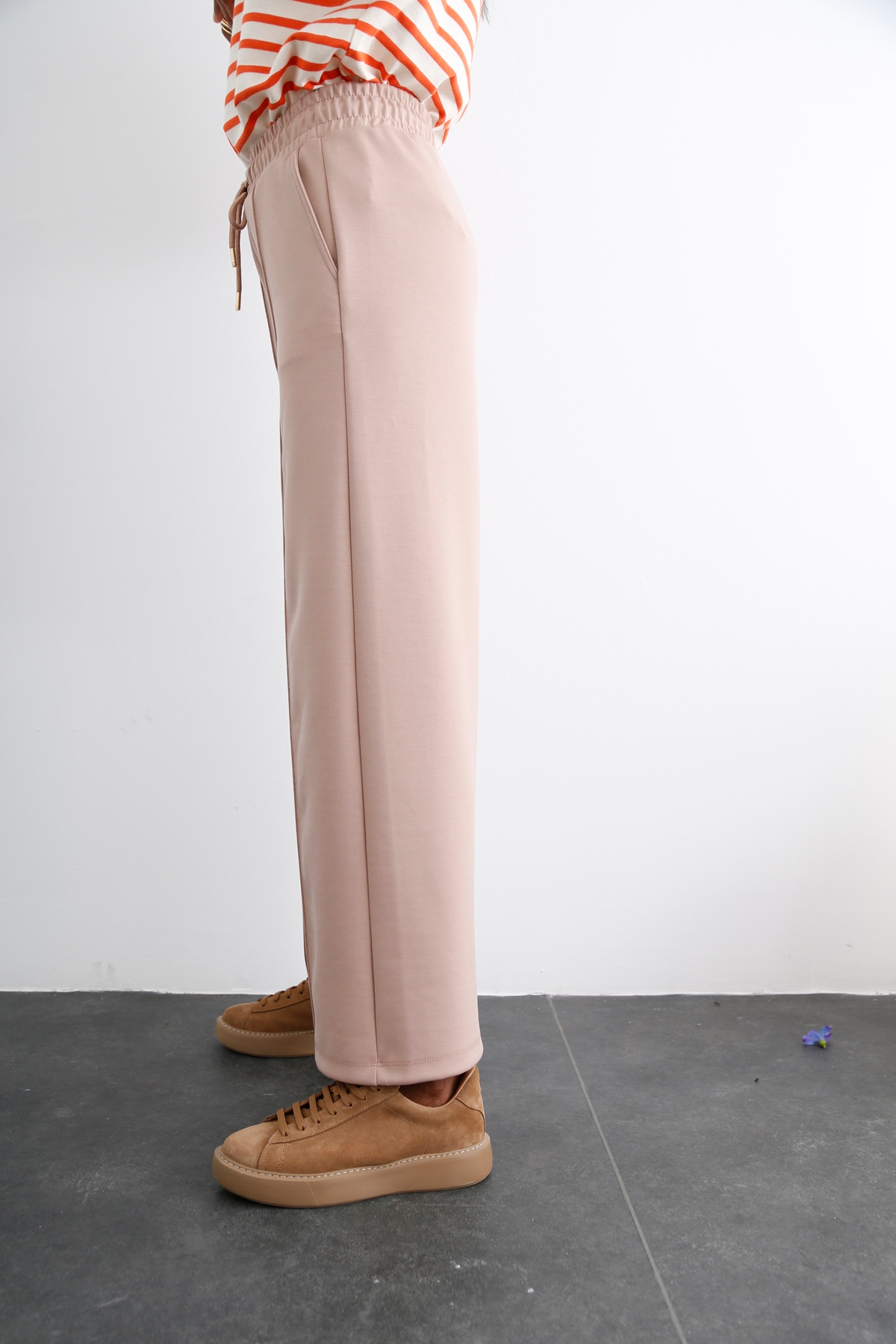 Camel Beli Bağcıklı Eşofman Pantolon 3476