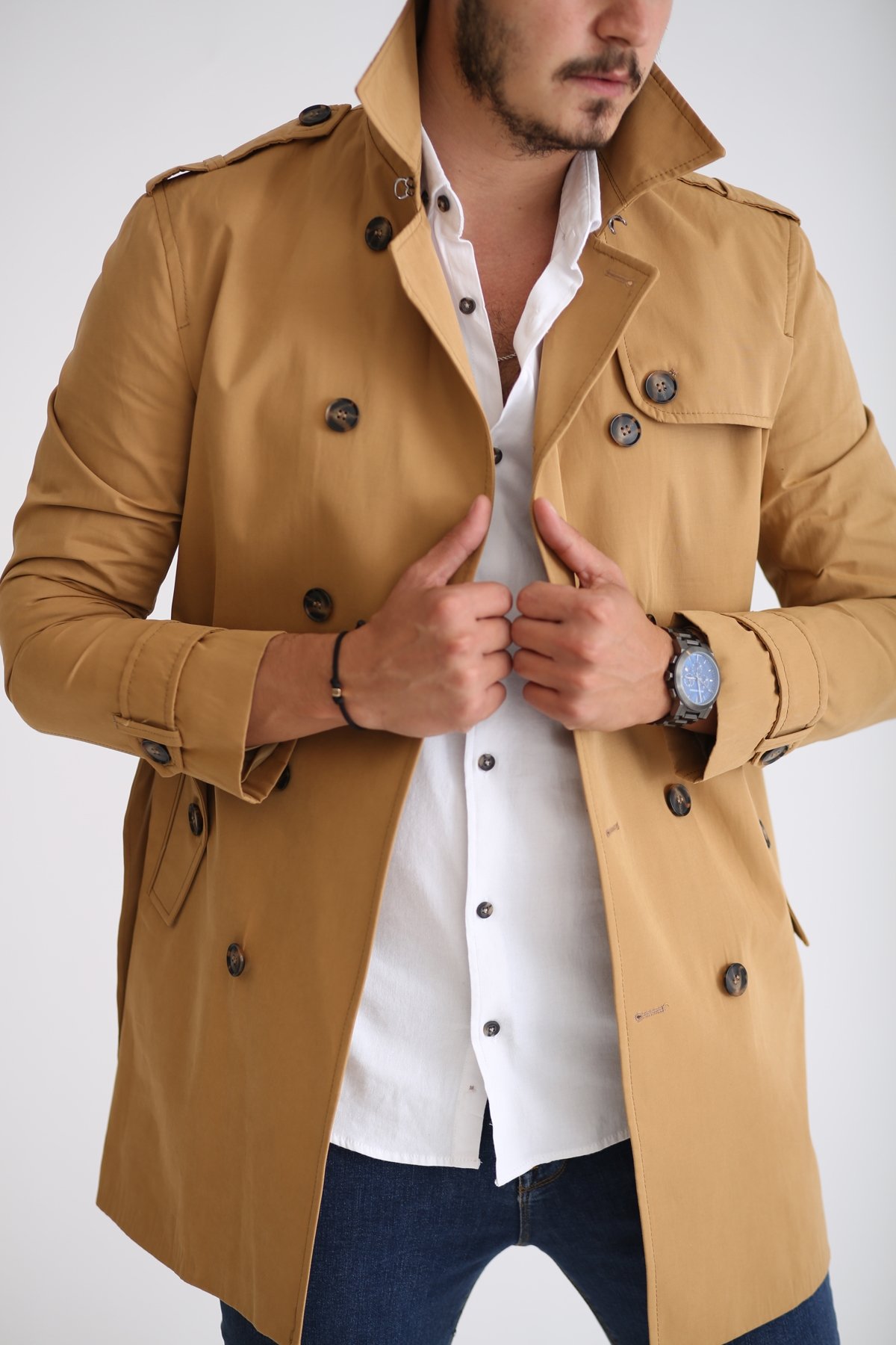 Camel Erkek Trenchcoat 5116