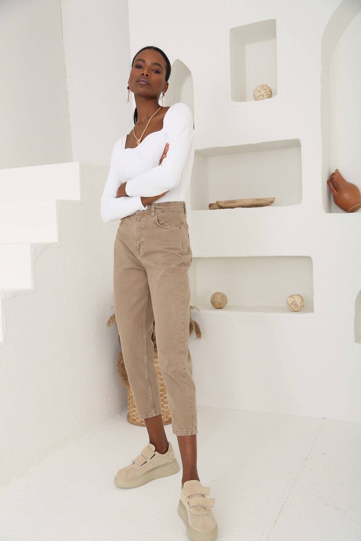 Camel Extra Yüksek Bel Mom Jean 21315