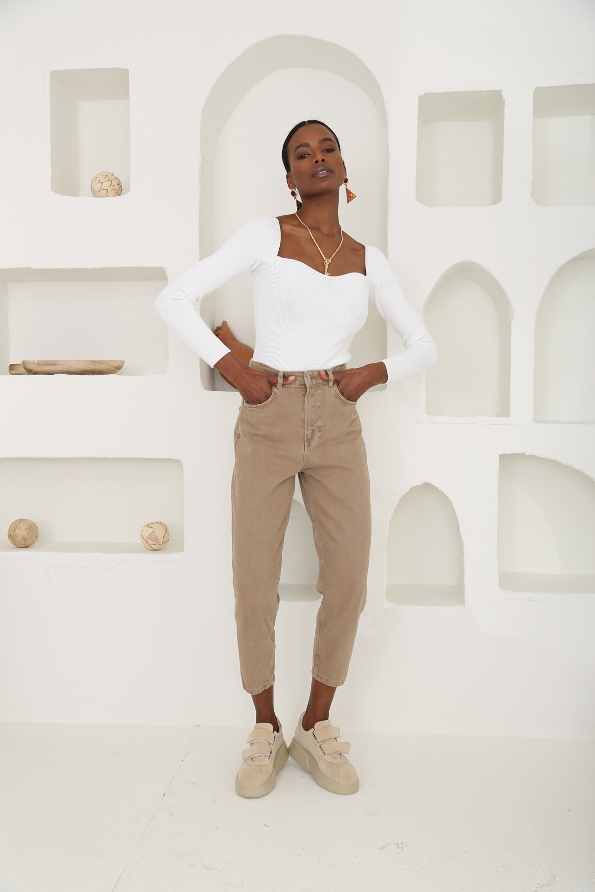 Camel Extra Yüksek Bel Mom Jean 21315