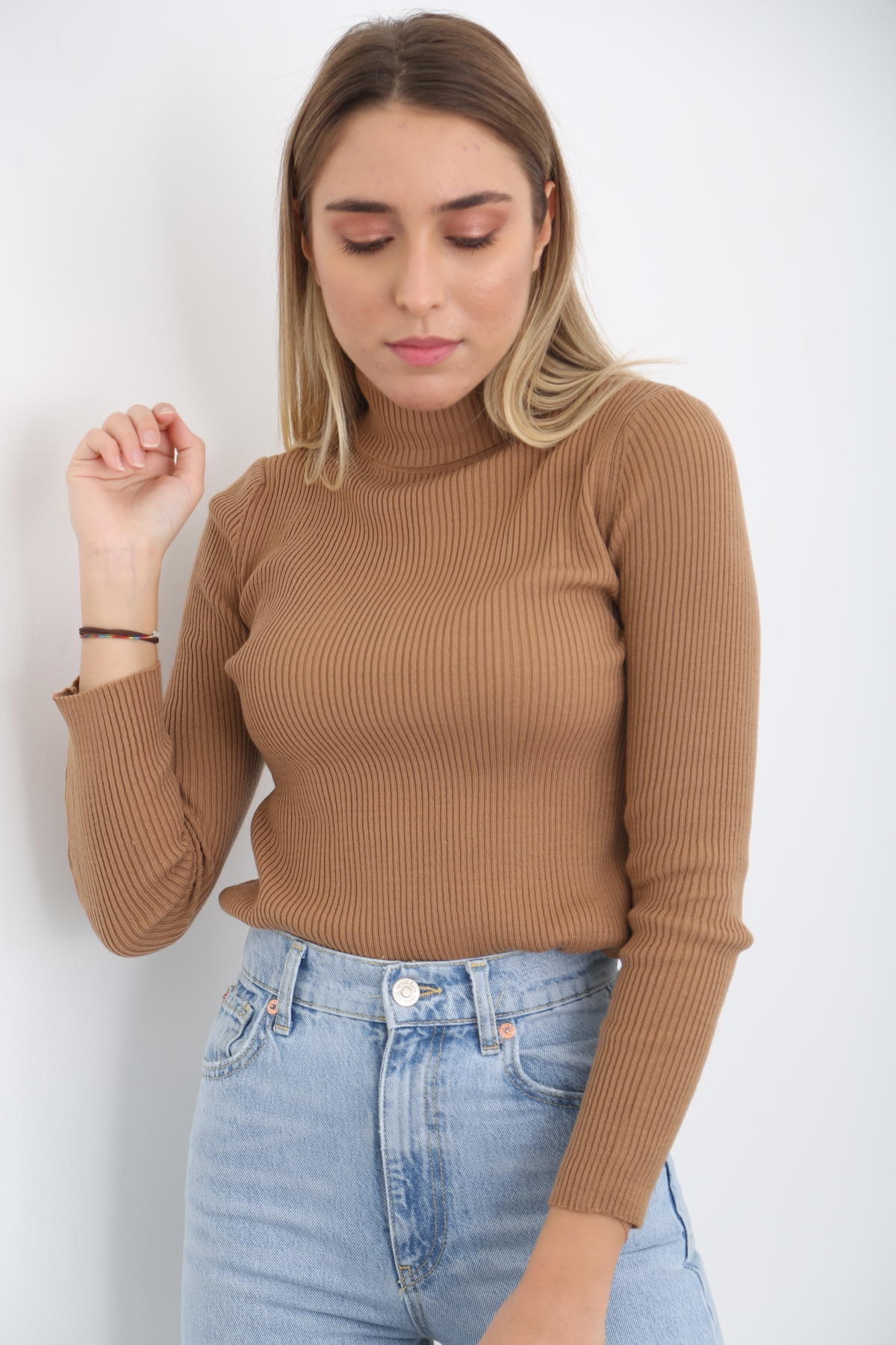 Camel Fitilli Balıkçı Triko 6040