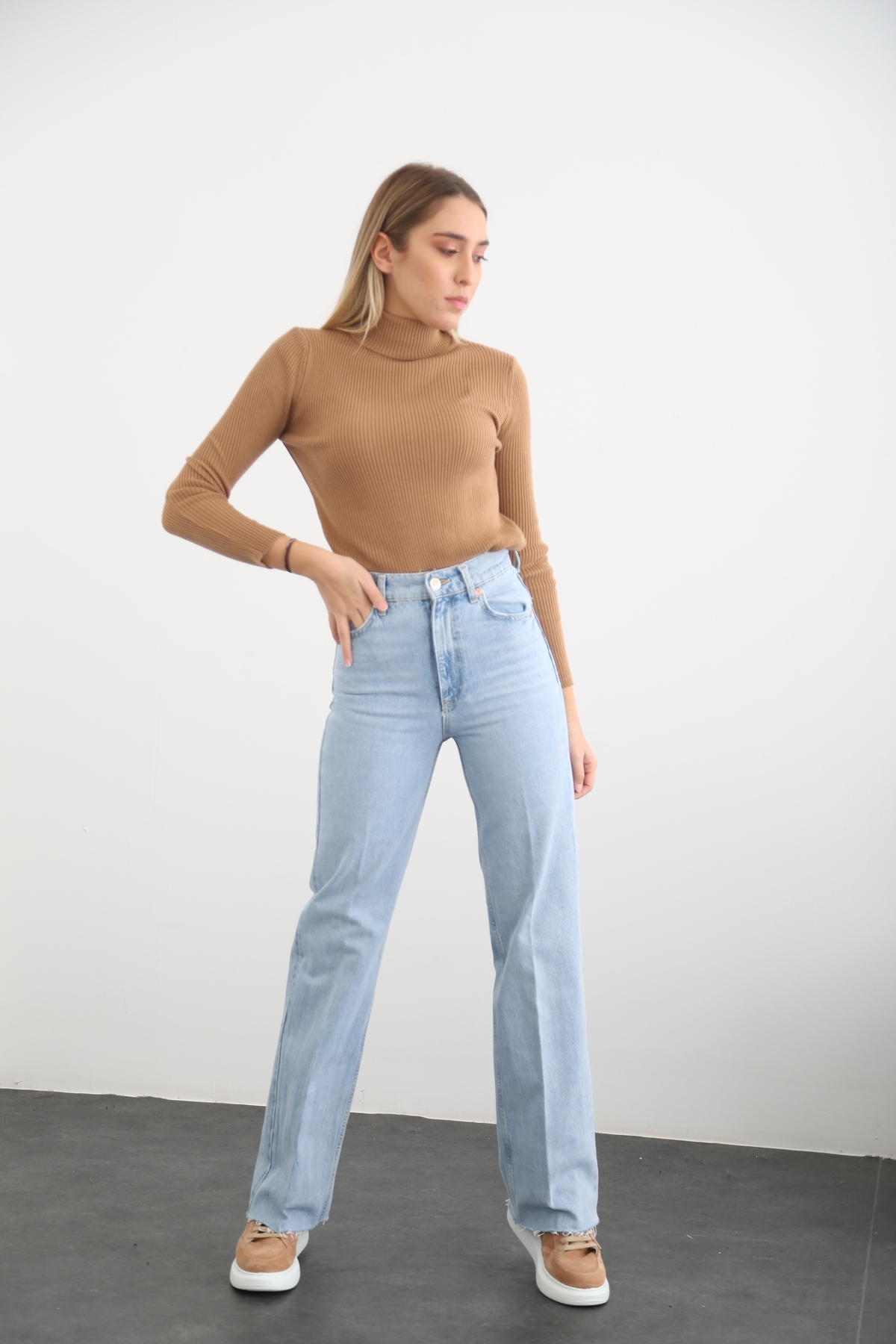 Camel Fitilli Balıkçı Triko 6040