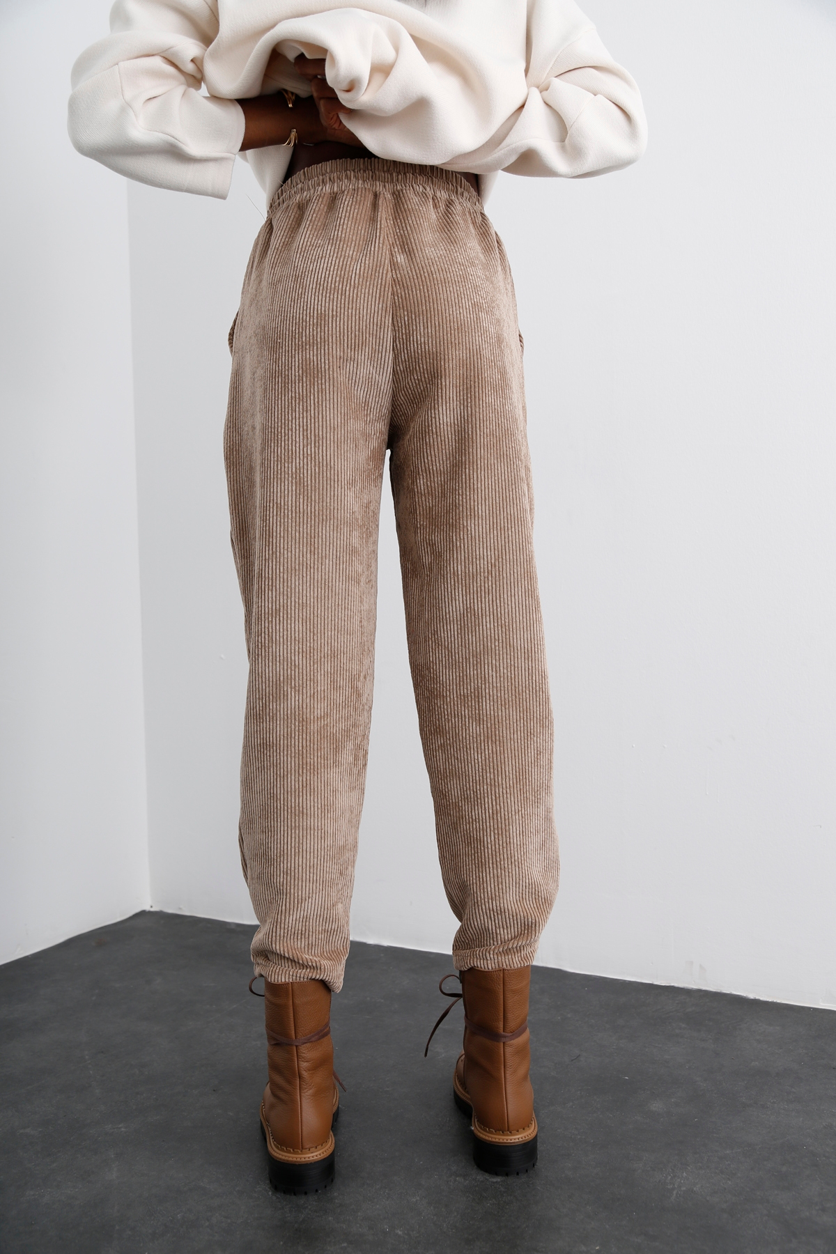 Camel Fitilli Kadife Pantolon 0124