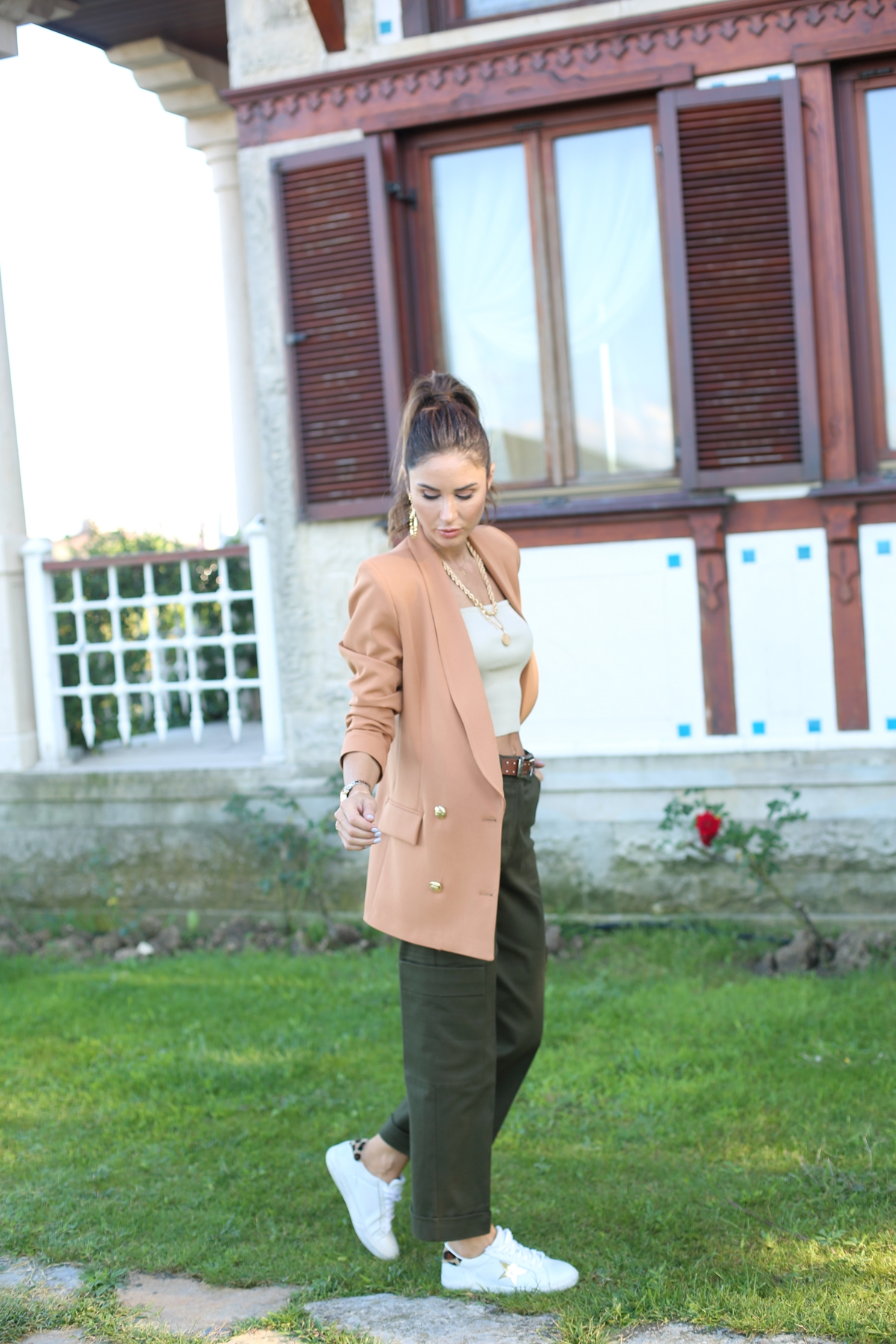 Camel Gold Düğmeli Ceket 