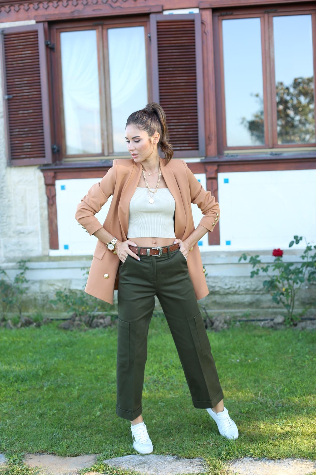 Camel Gold Düğmeli Ceket 