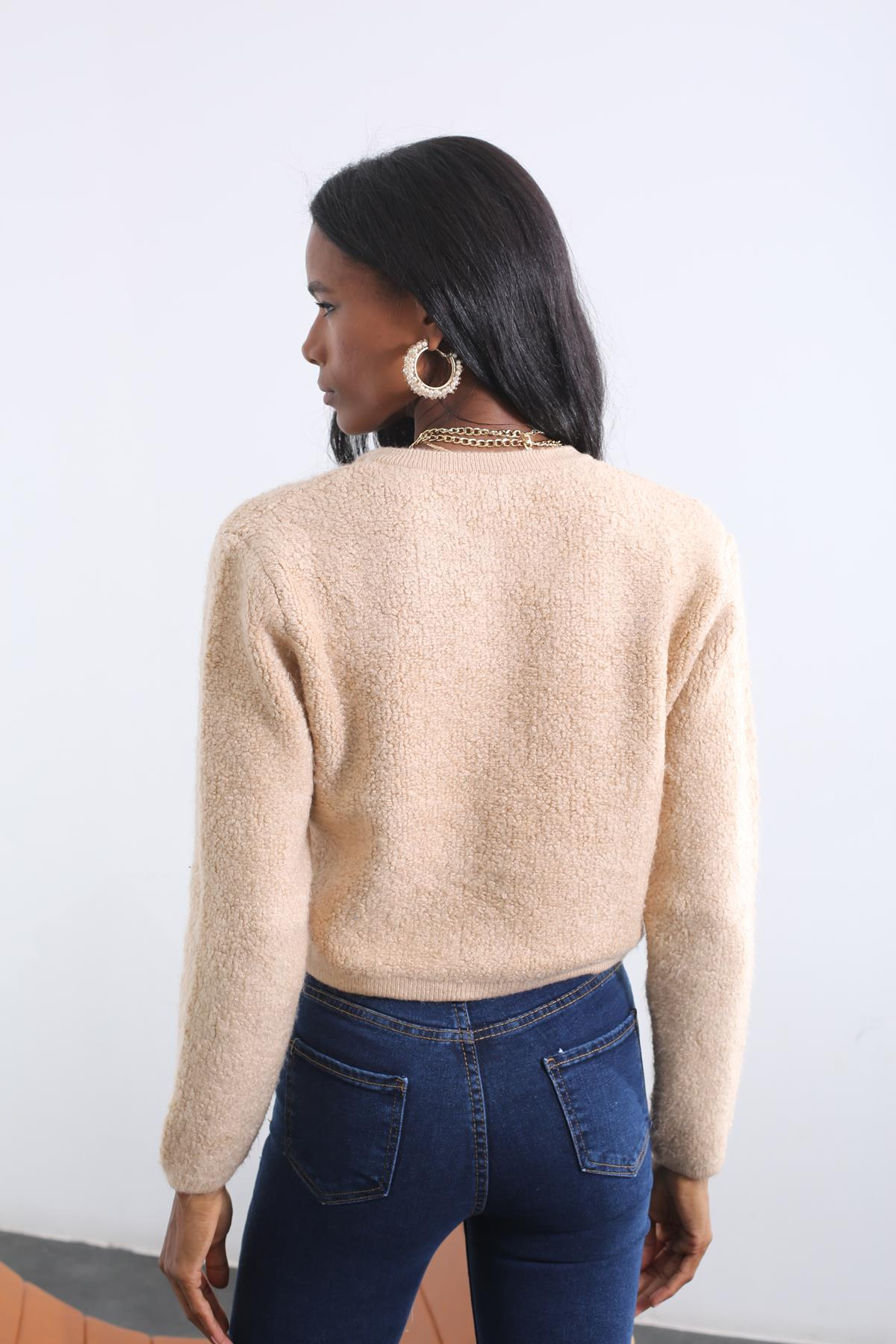 Camel Gold Düğmeli Yumoş Hırka 220144