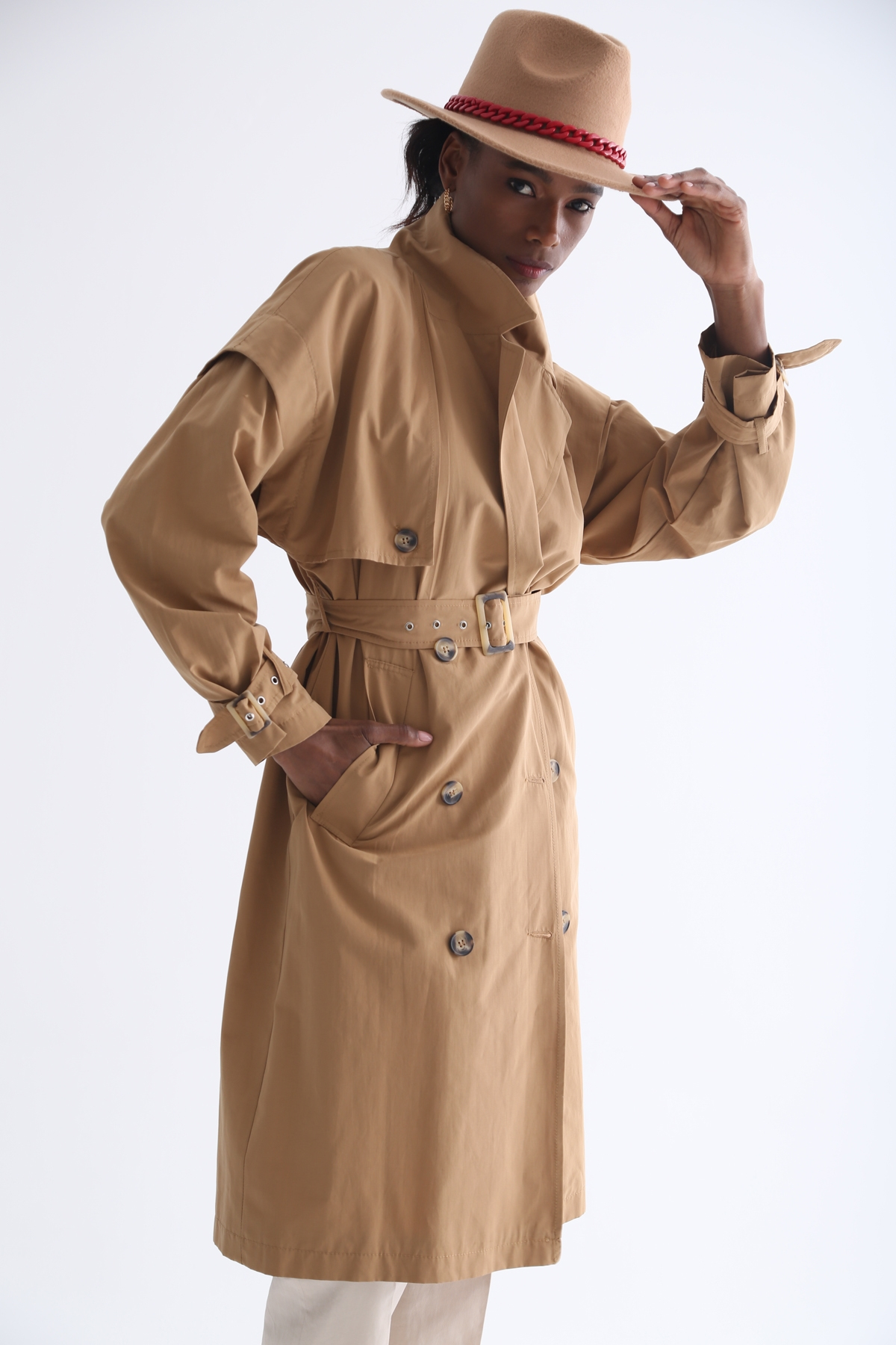 Camel Kruvaze Trenchcoat D87037