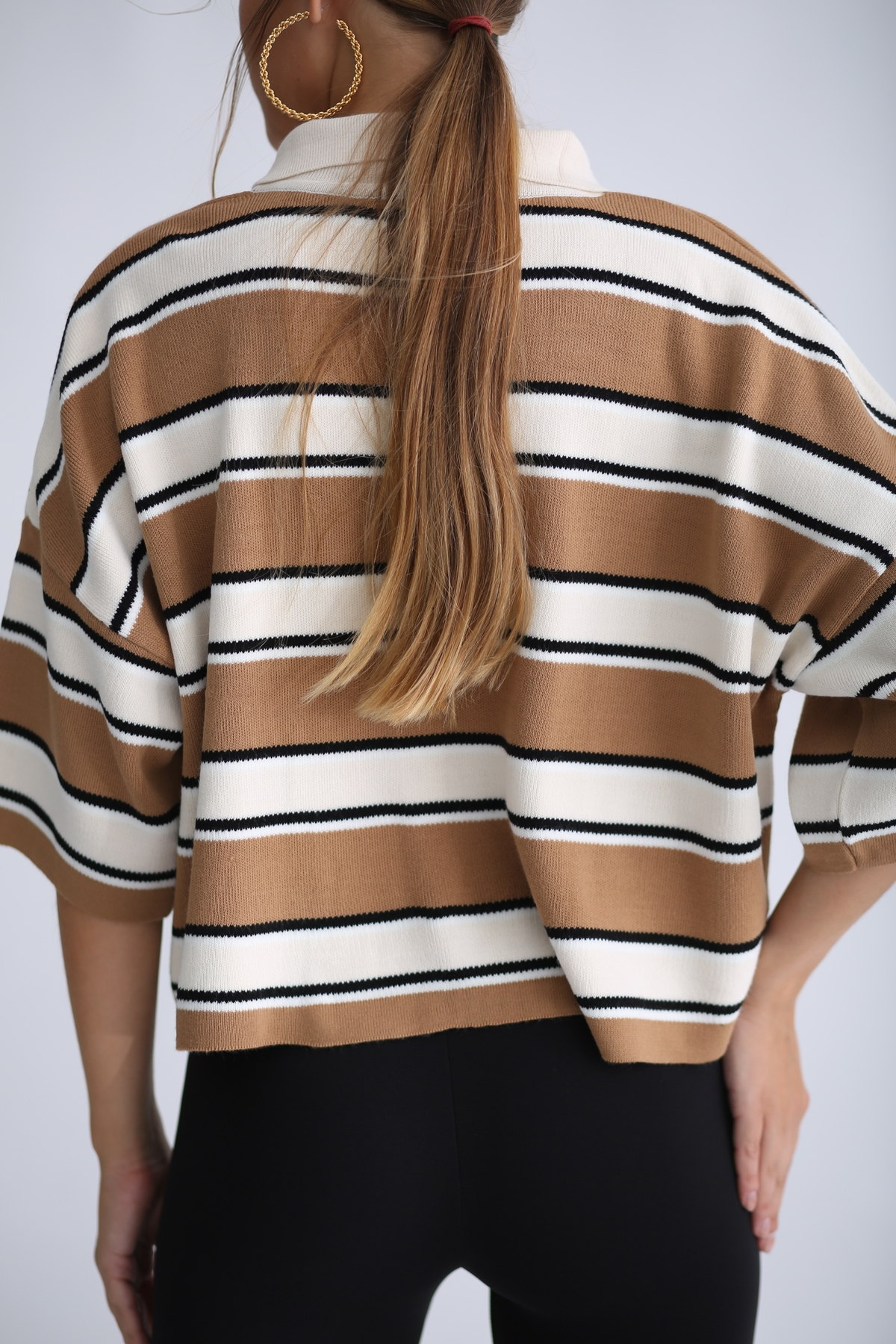 Camel Polo Yaka Kısa Kol Triko 22039
