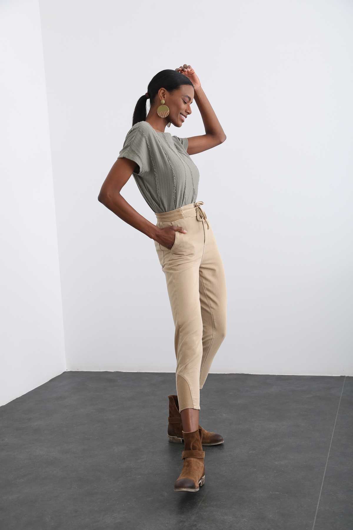 Camel Ribana Detaylı Pantolon 4489