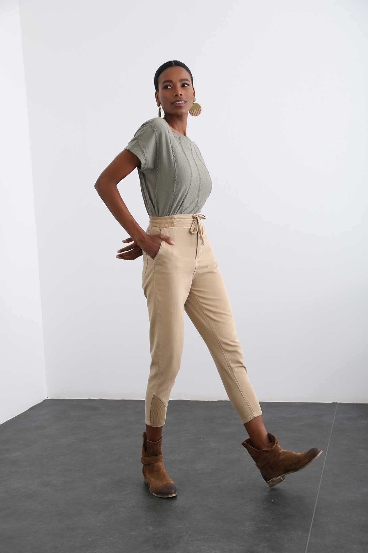 Camel Ribana Detaylı Pantolon 4489