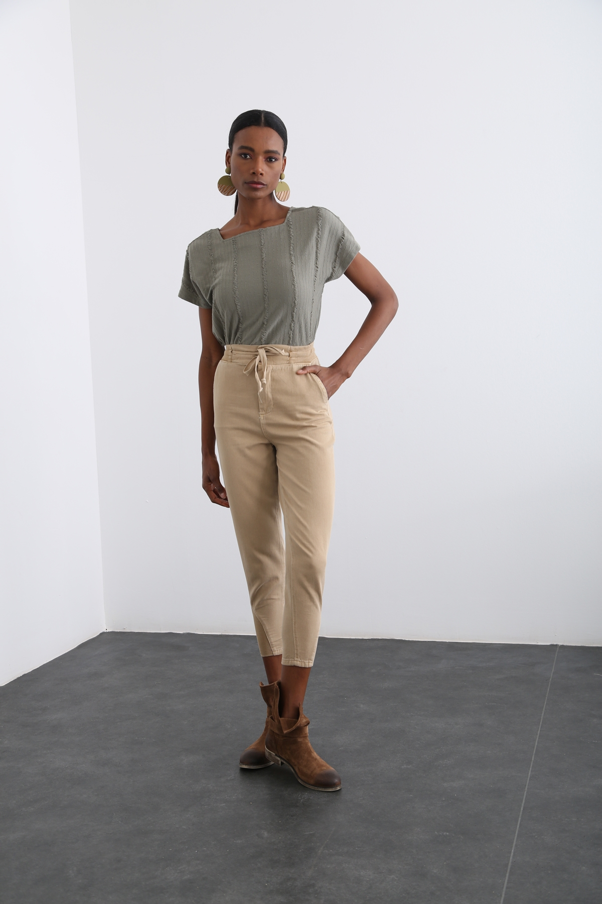 Camel Ribana Detaylı Pantolon 4489