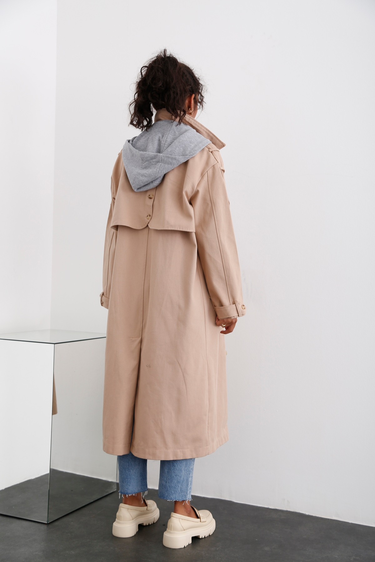 Camel Rüzgarlıklı Trenchcoat 54053