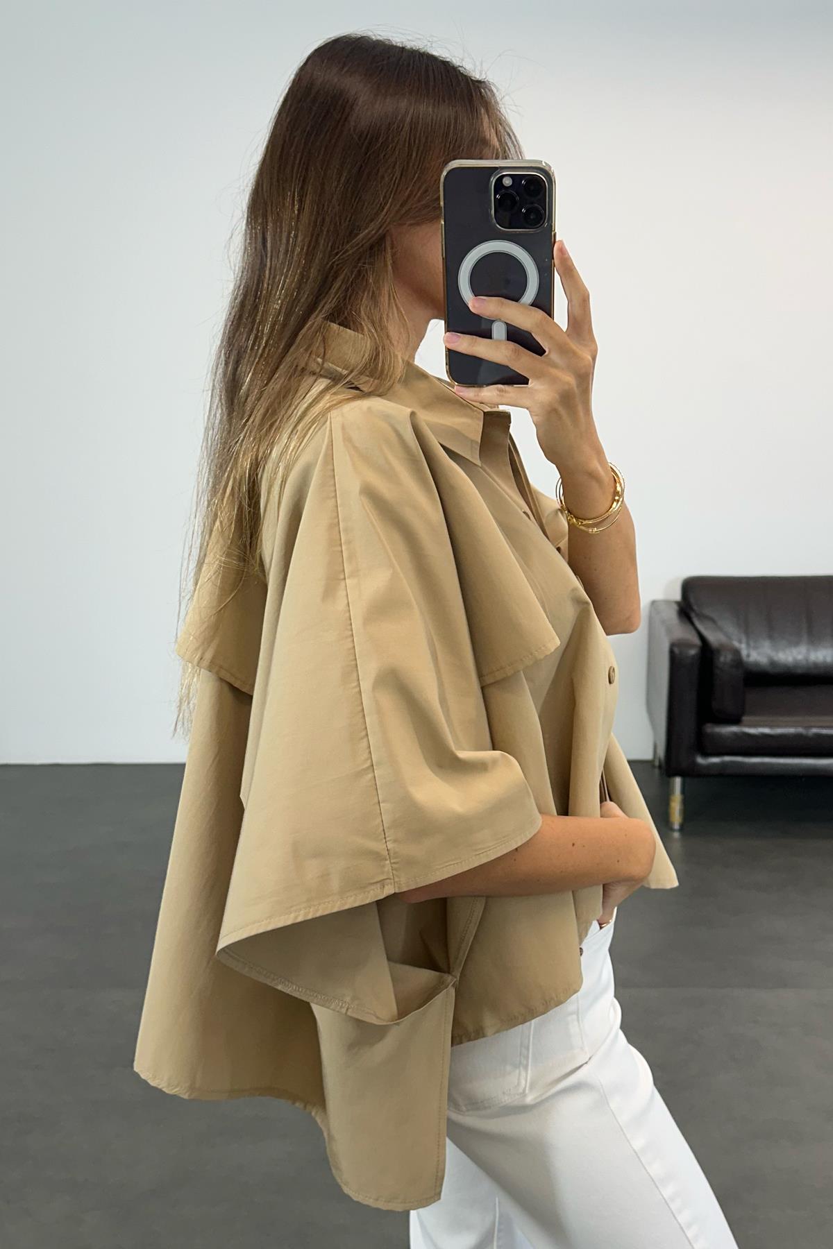 Camel Trenç Ceket 8075