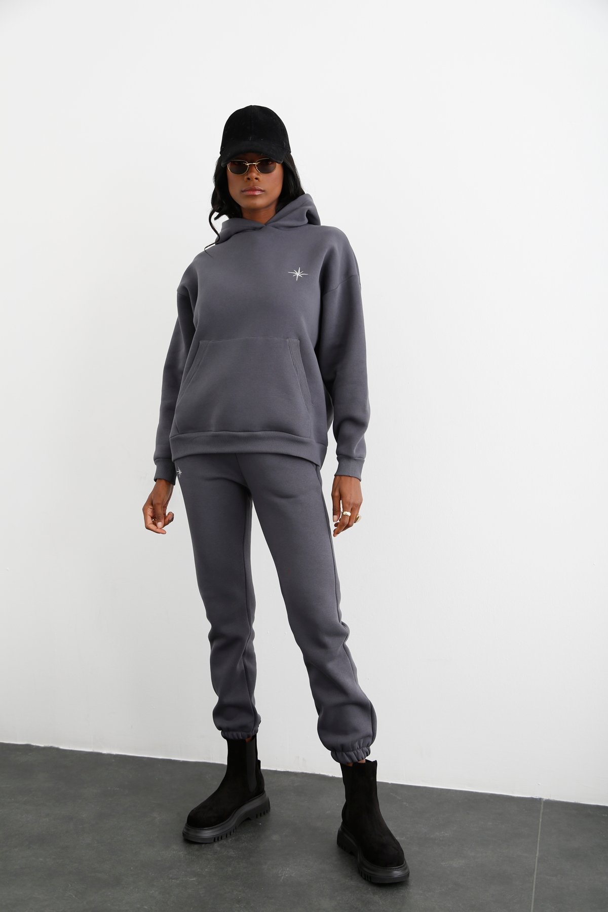 Duman Kapüşonlu Şardonlu Sweatshirt 