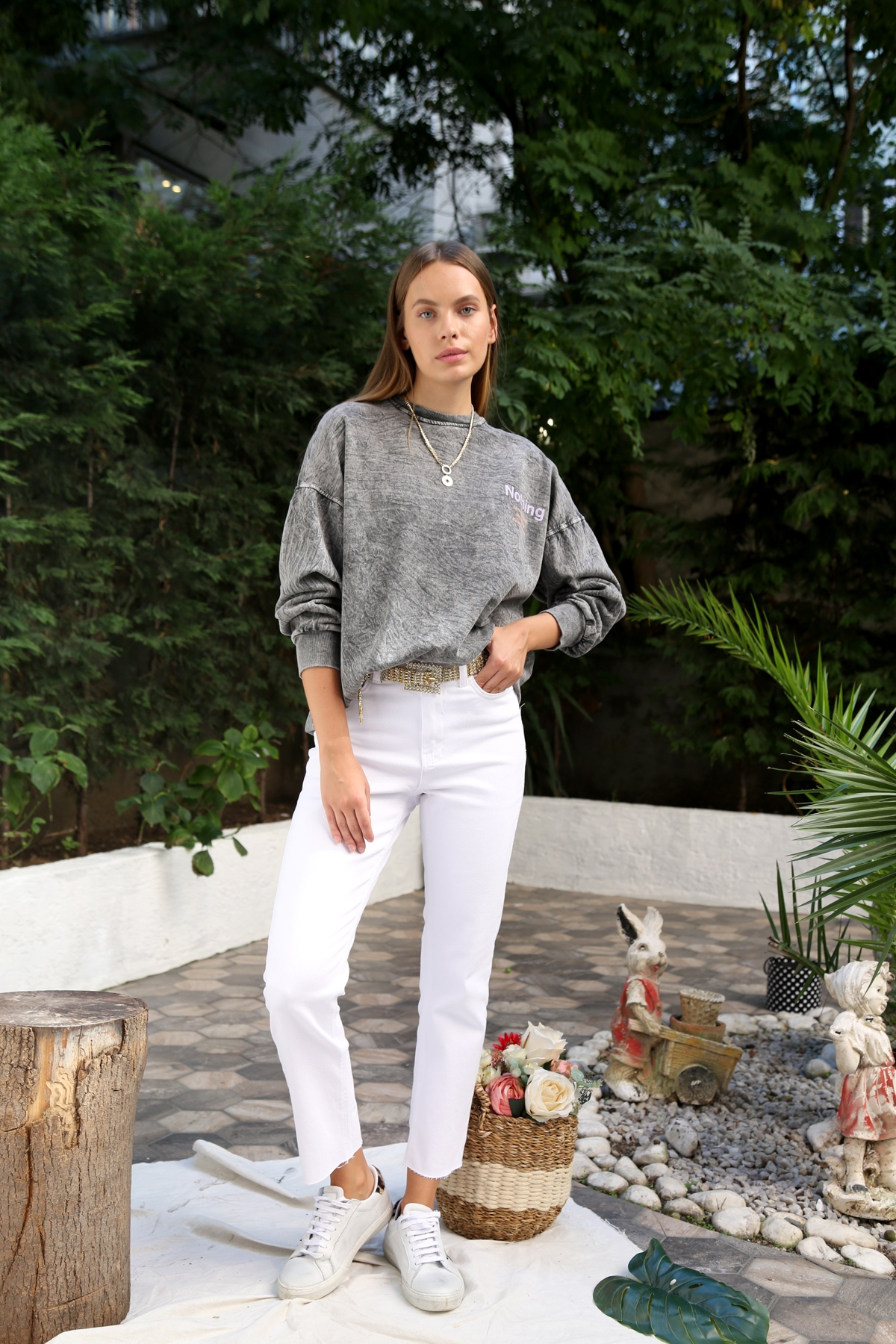 Duman Nothing Baskılı Sweatshirt 7229